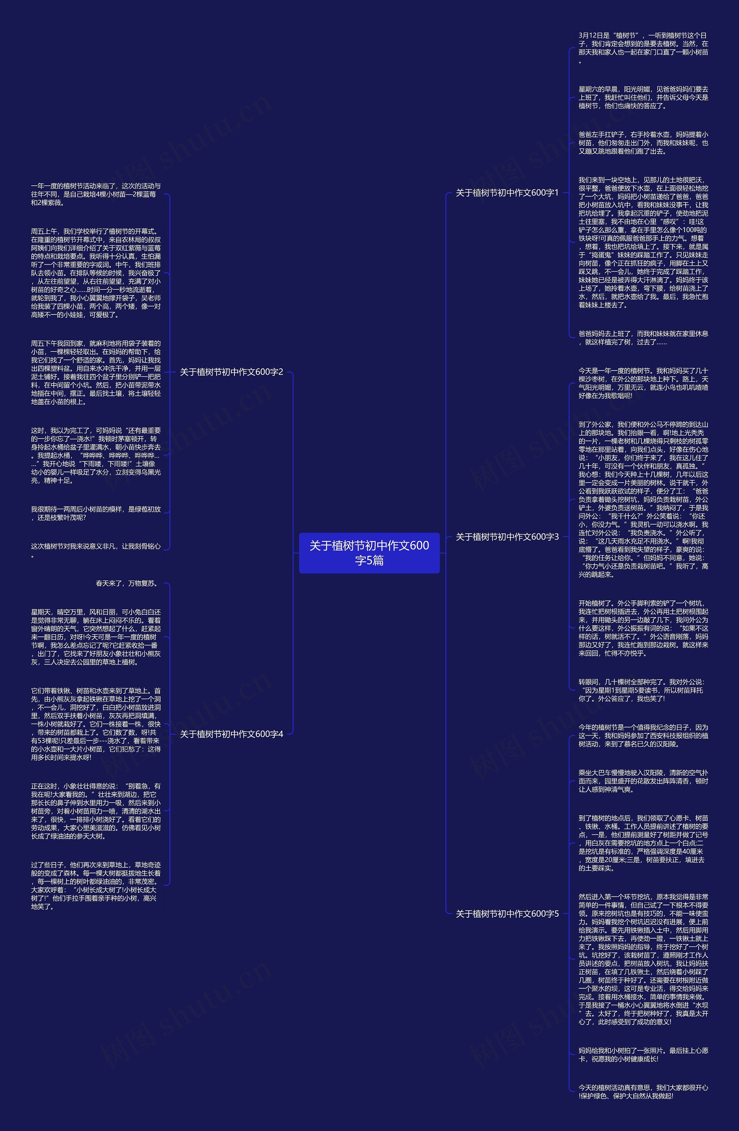 关于植树节初中作文600字5篇思维导图