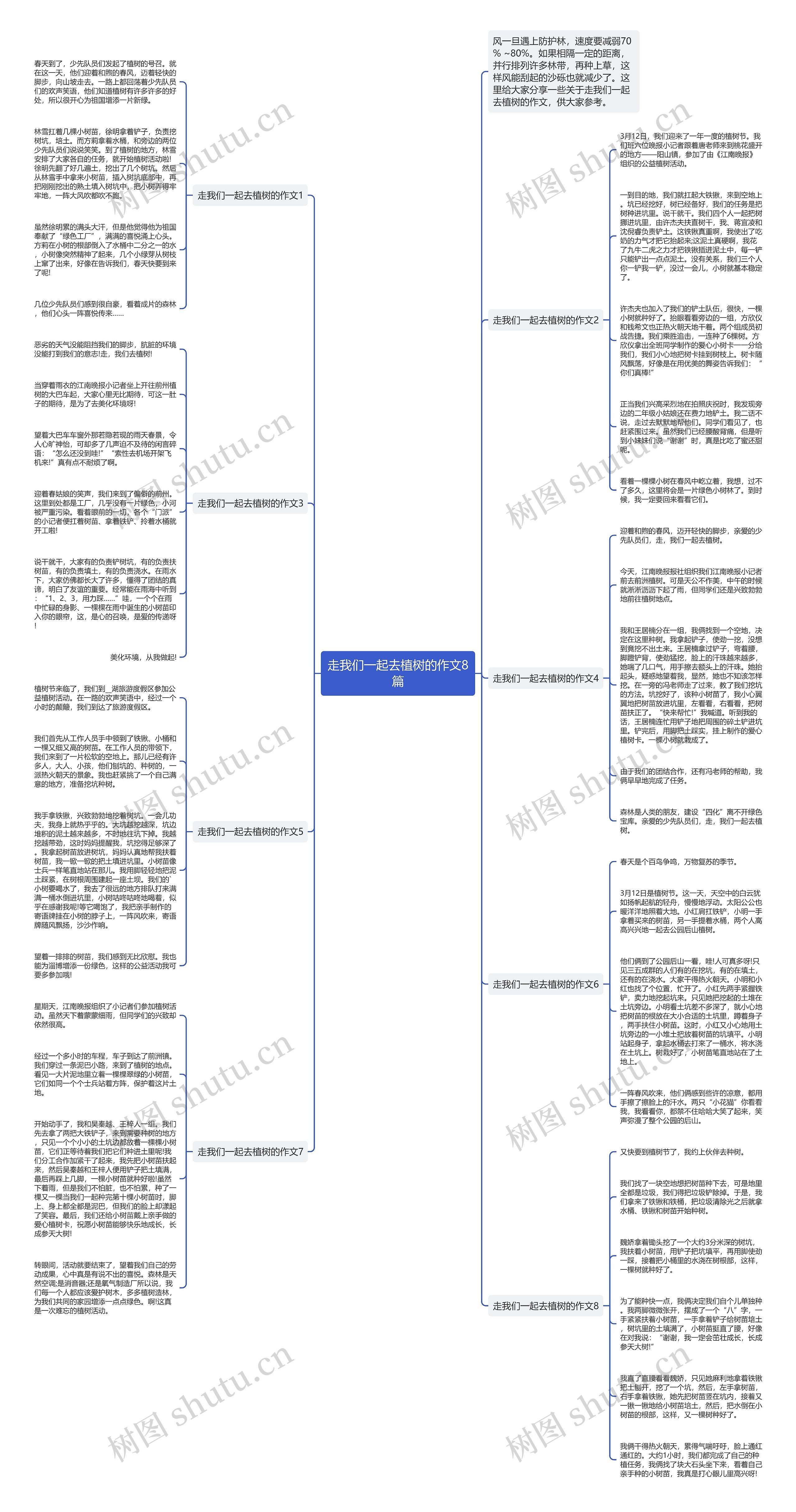 走我们一起去植树的作文8篇思维导图