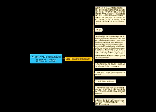 2016年12月大学英语四级翻译练习：自驾游