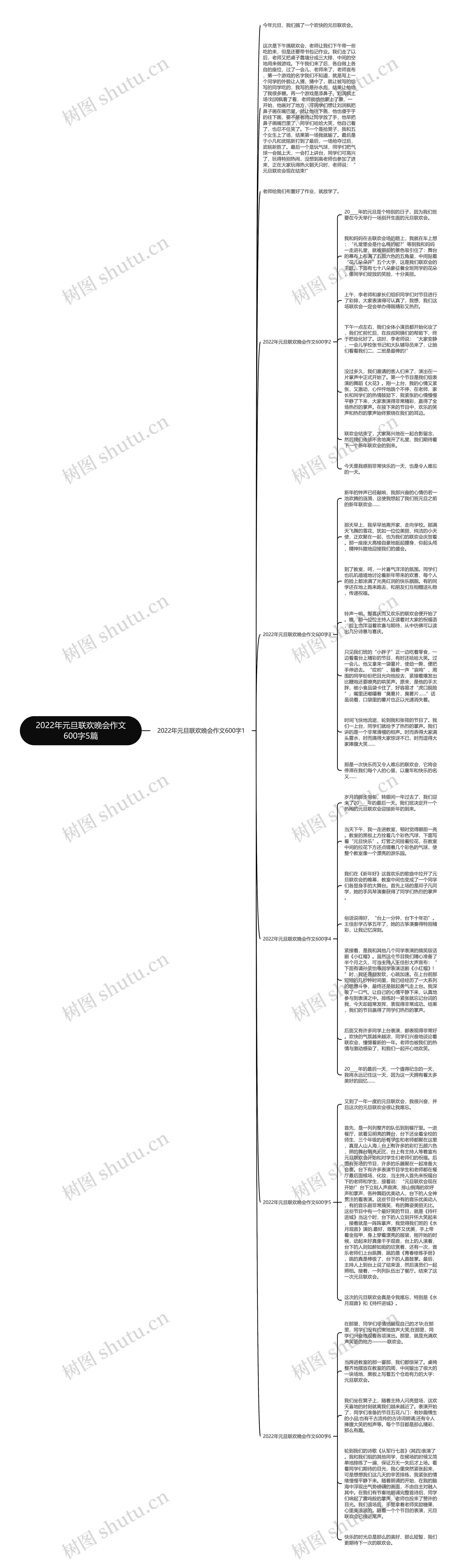 2022年元旦联欢晚会作文600字5篇思维导图