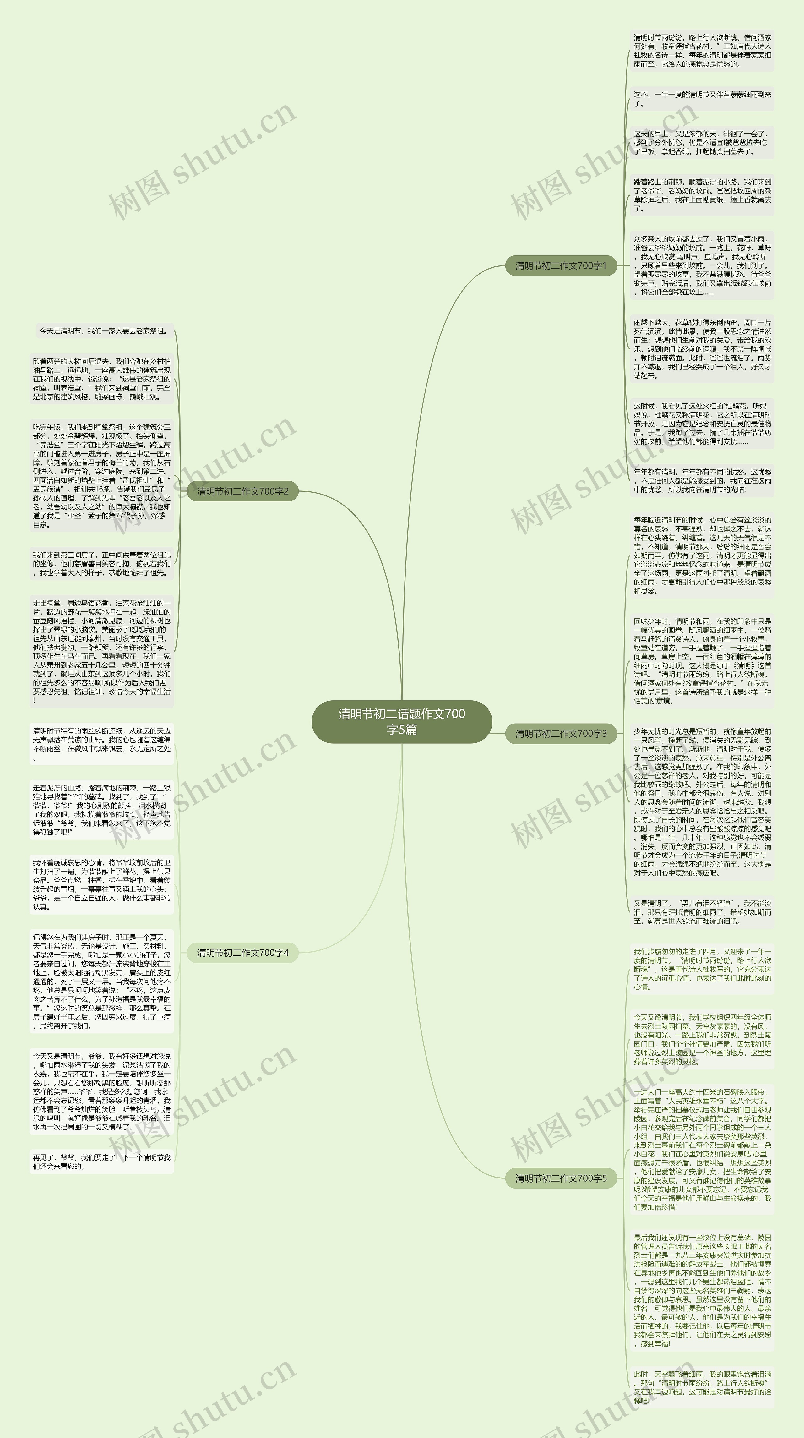 清明节初二话题作文700字5篇思维导图