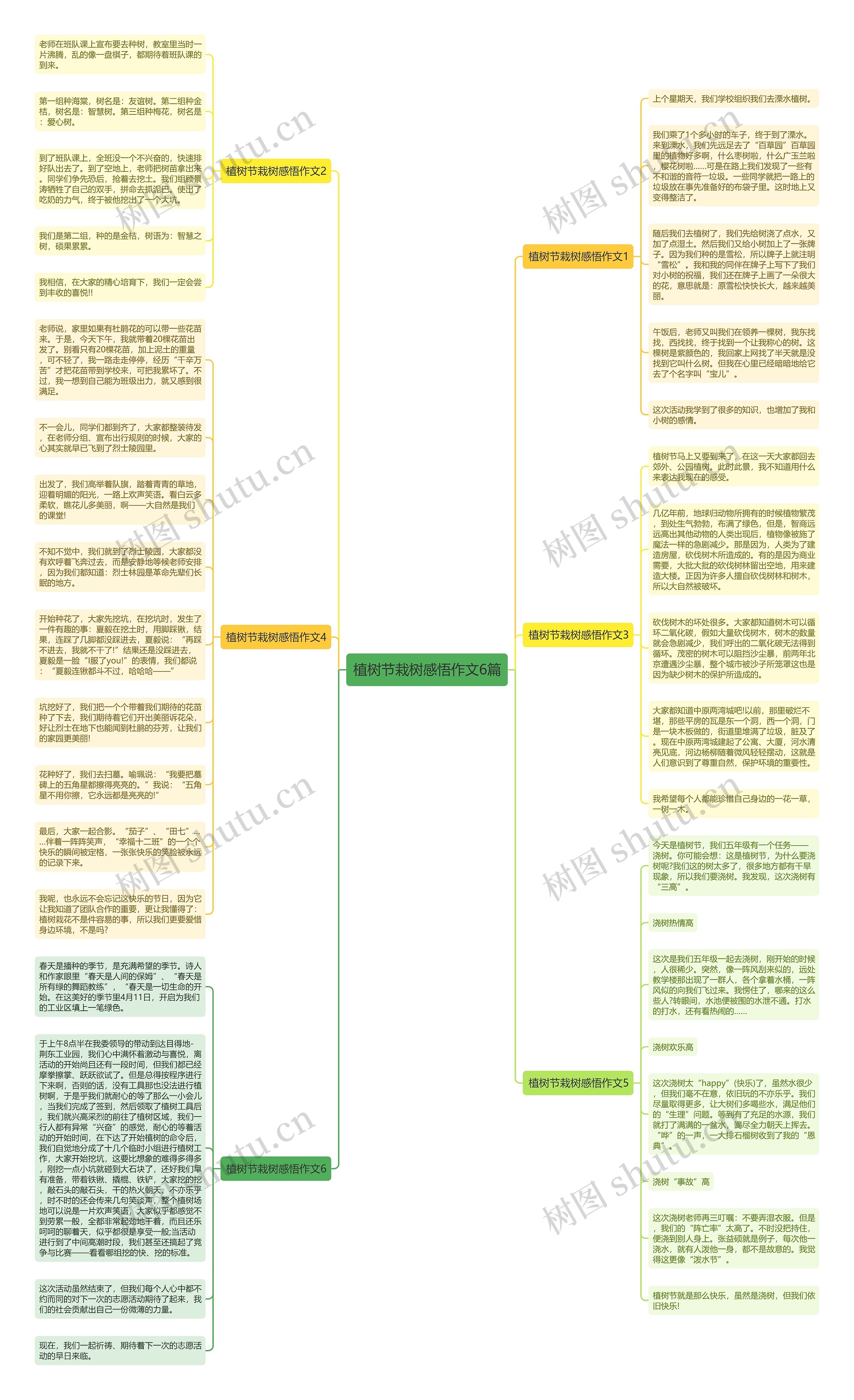 植树节栽树感悟作文6篇思维导图