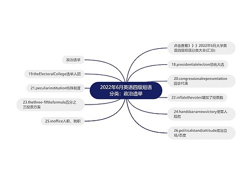 2022年6月英语四级短语分类：政治选举