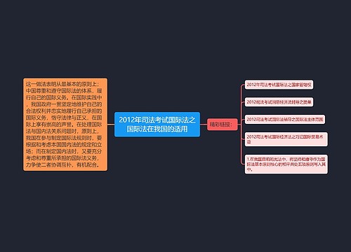 2012年司法考试国际法之国际法在我国的适用