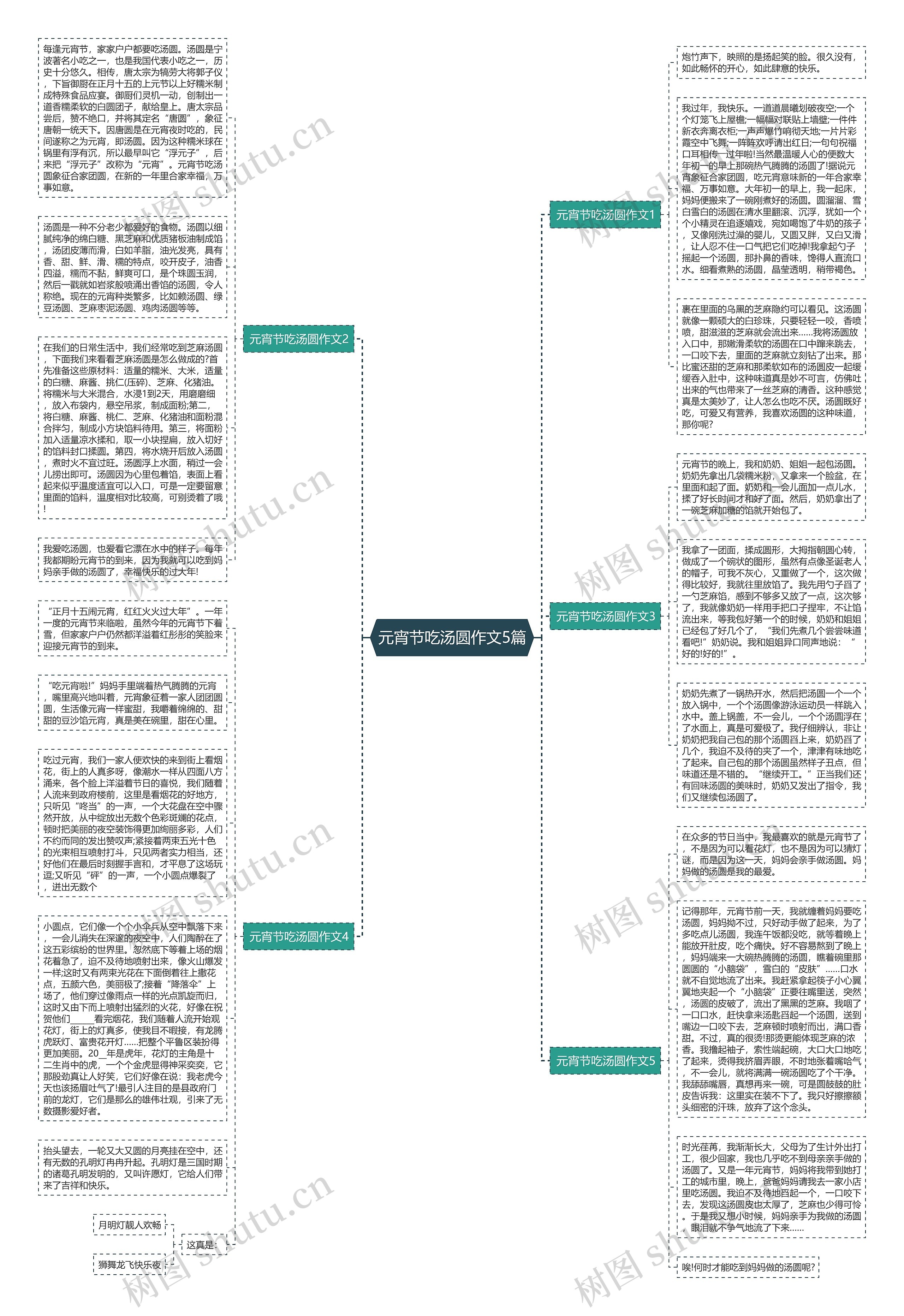 元宵节吃汤圆作文5篇思维导图
