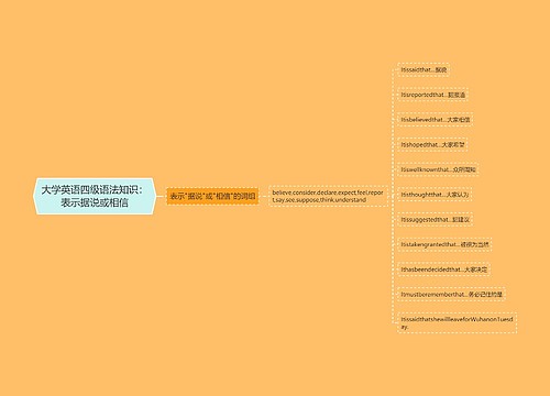 大学英语四级语法知识：表示据说或相信