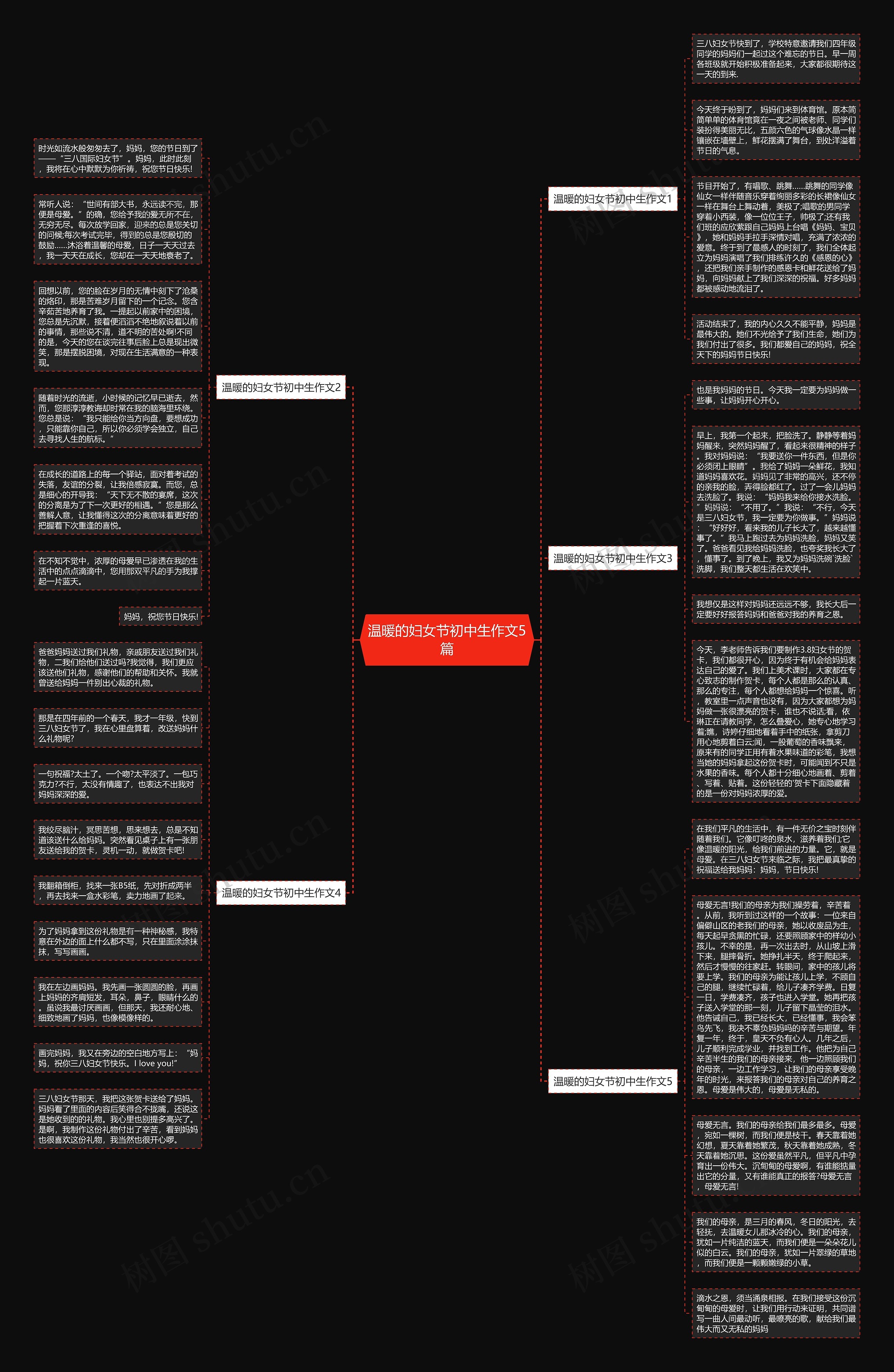 温暖的妇女节初中生作文5篇思维导图