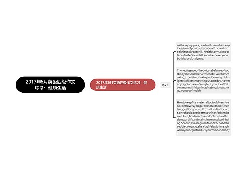 2017年6月英语四级作文练习：健康生活