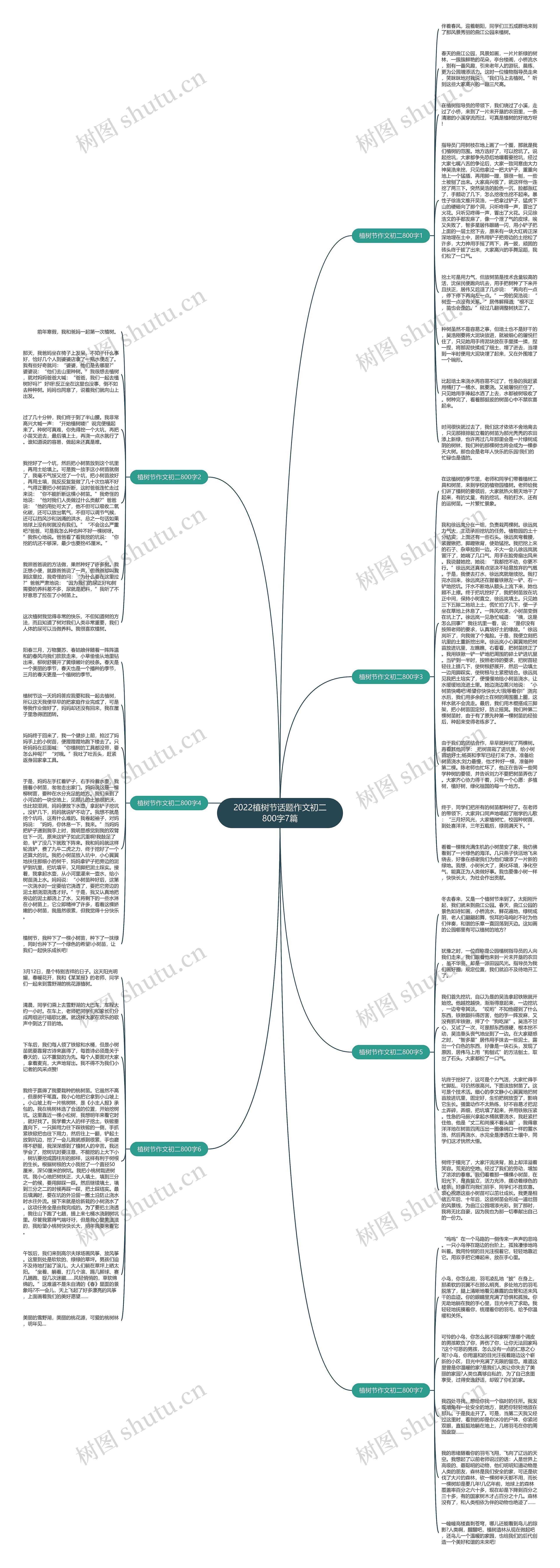 2022植树节话题作文初二800字7篇思维导图