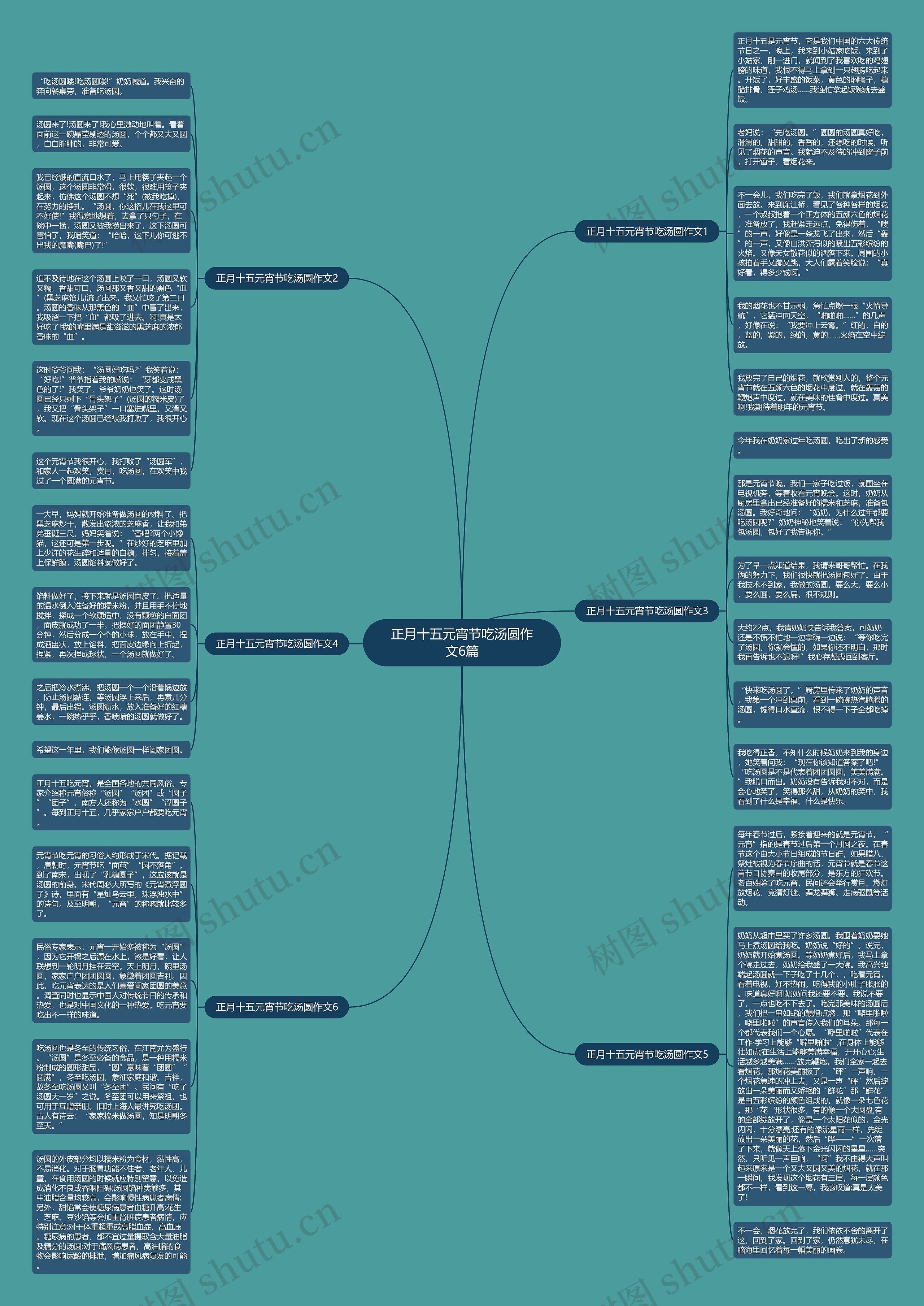 正月十五元宵节吃汤圆作文6篇思维导图