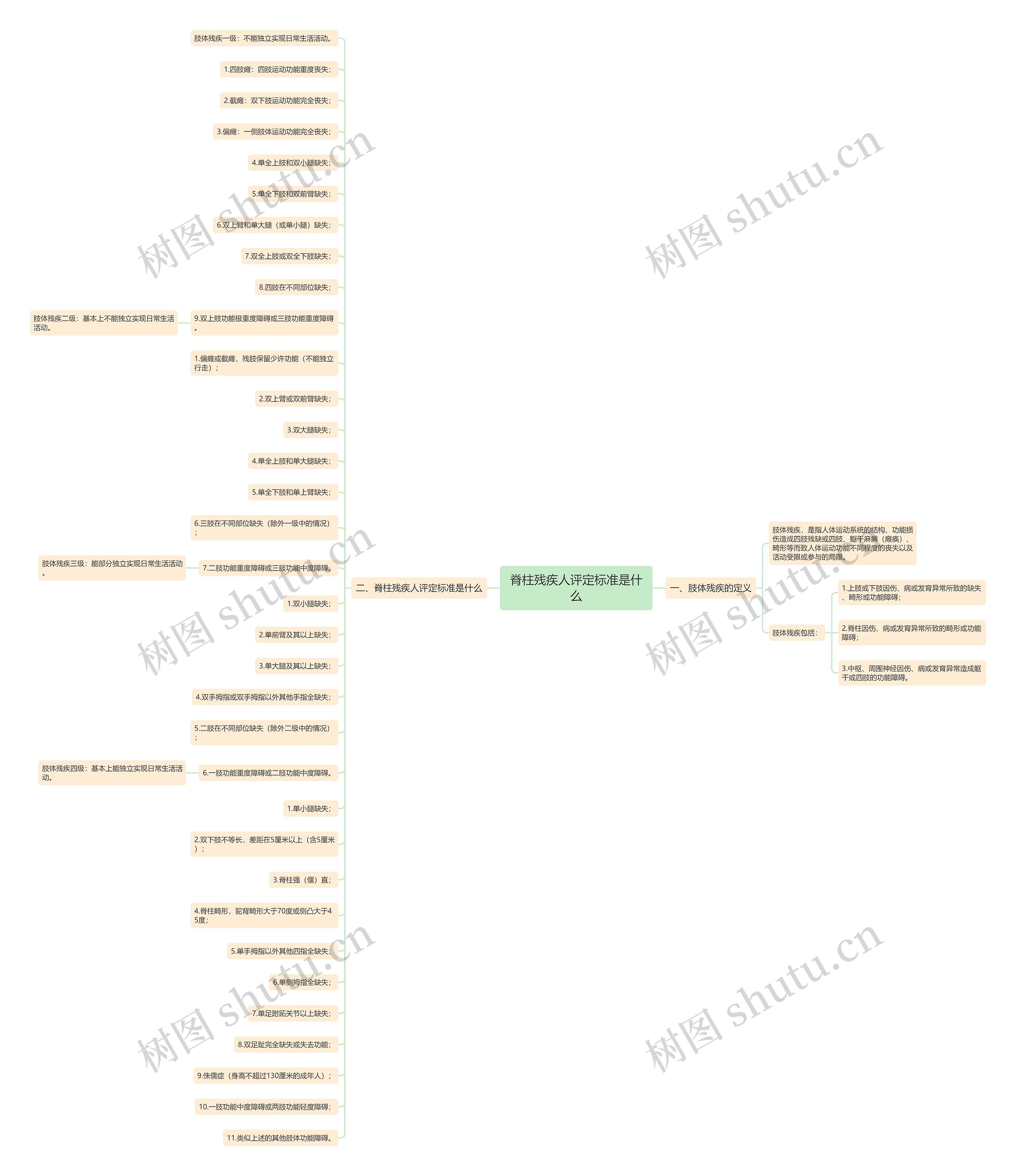脊柱残疾人评定标准是什么思维导图