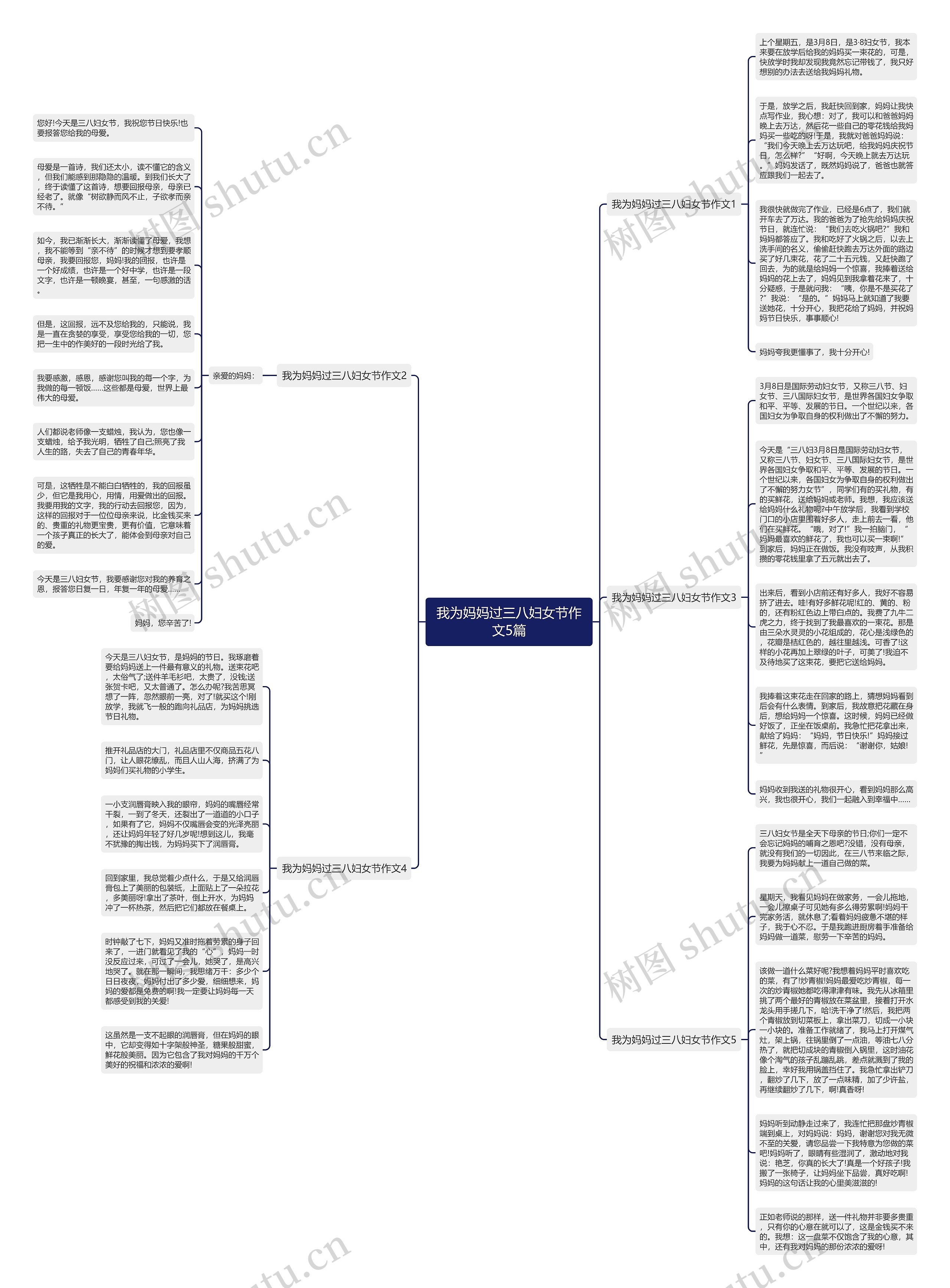 我为妈妈过三八妇女节作文5篇思维导图