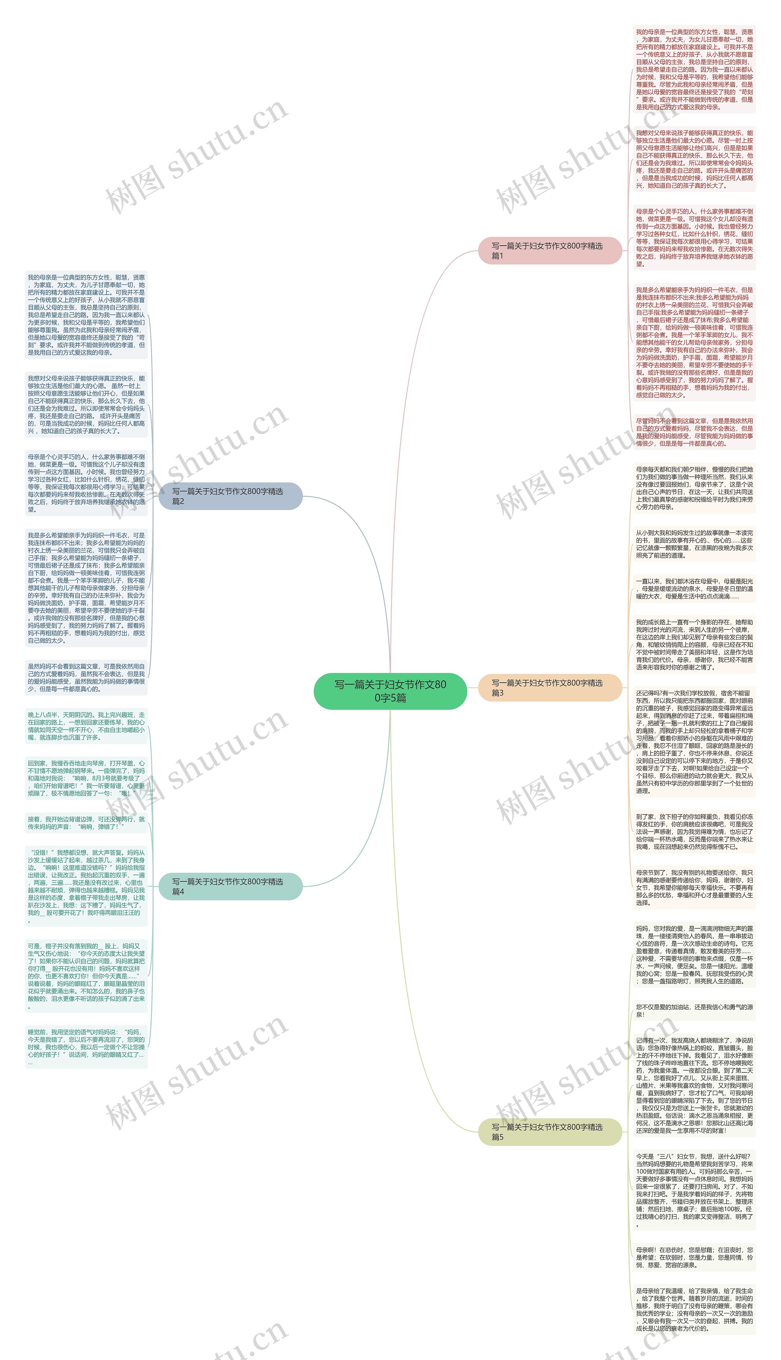 写一篇关于妇女节作文800字5篇思维导图