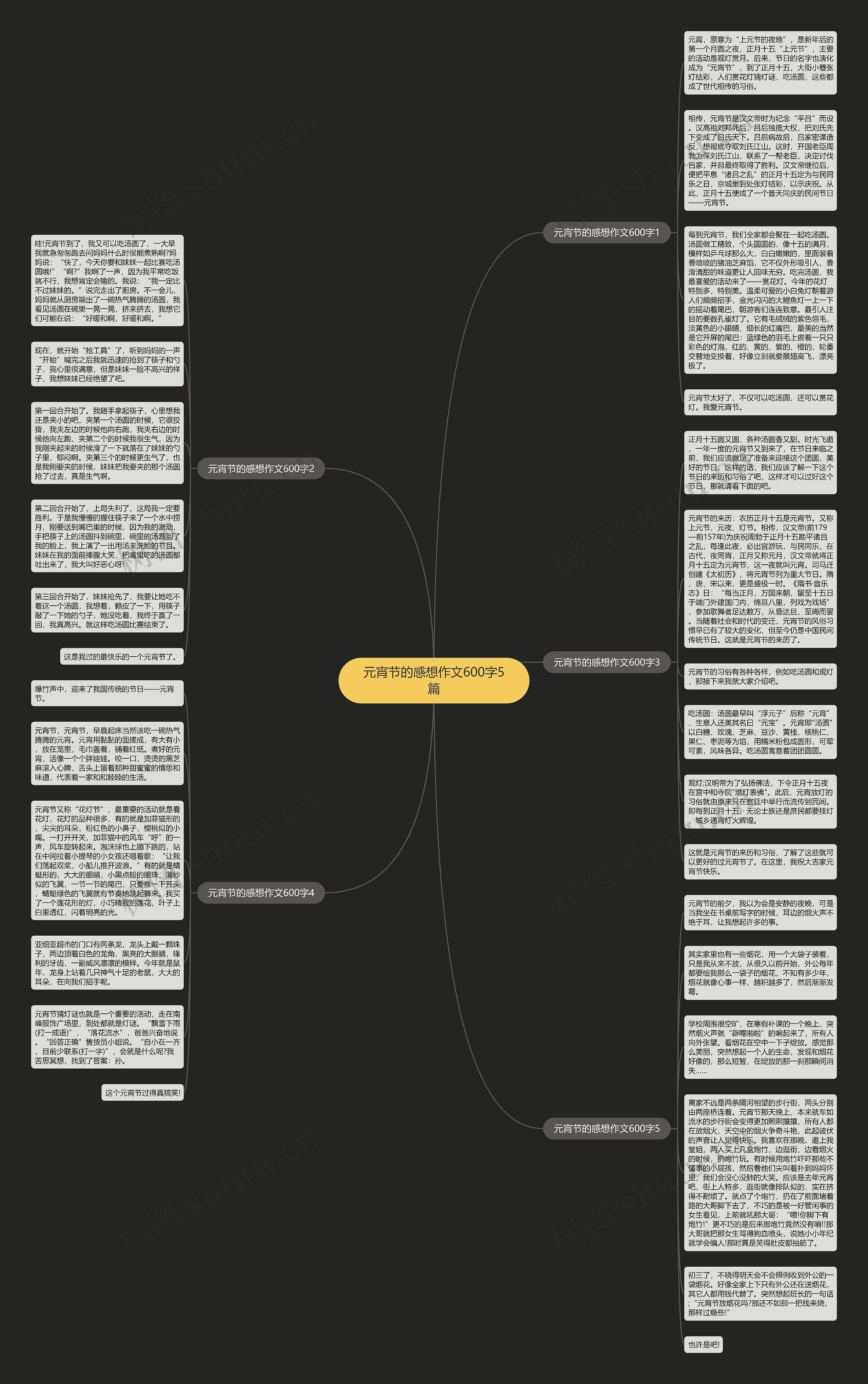 元宵节的感想作文600字5篇思维导图