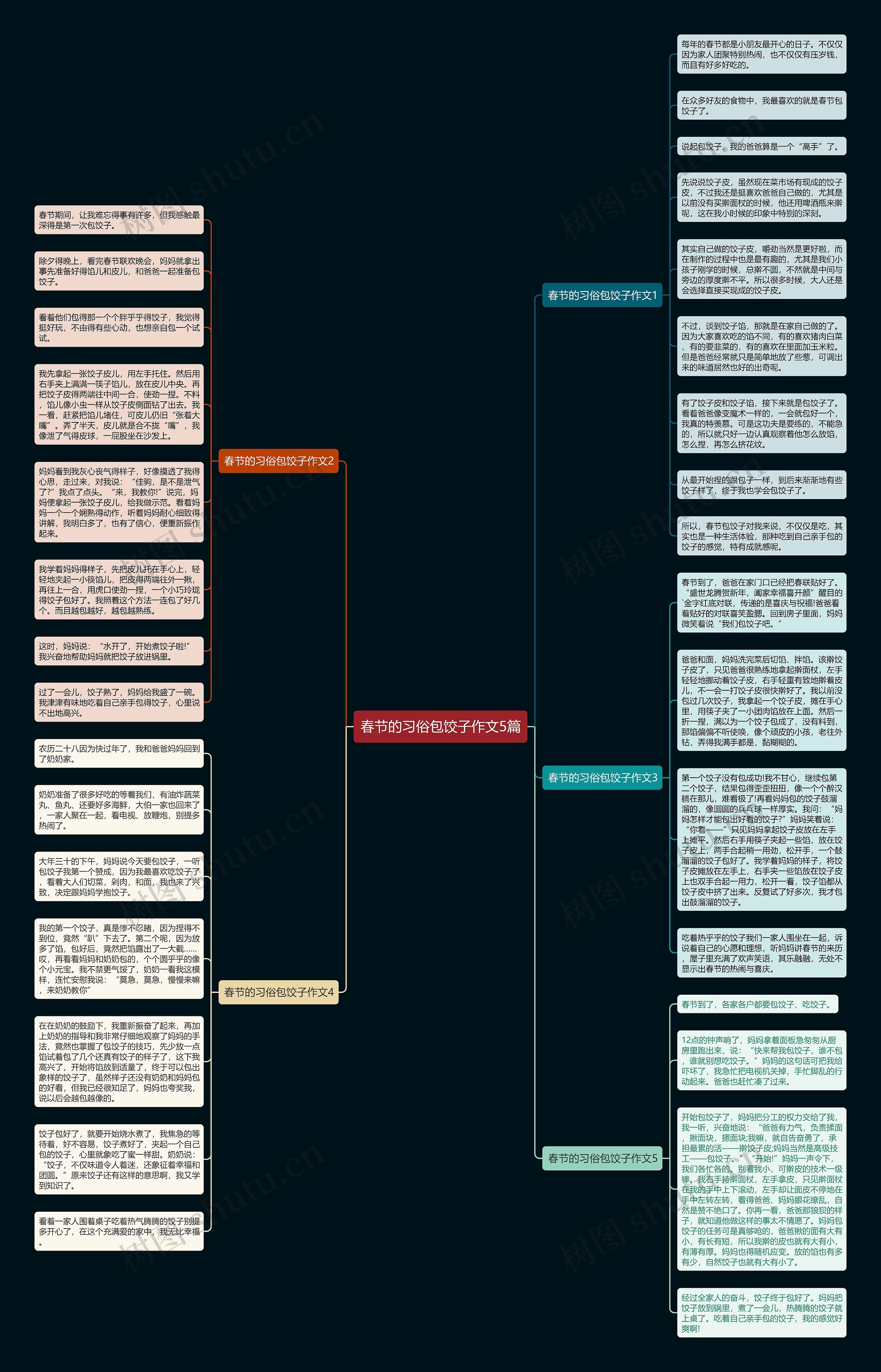 春节的习俗包饺子作文5篇思维导图