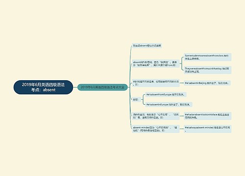 2019年6月英语四级语法考点：absent