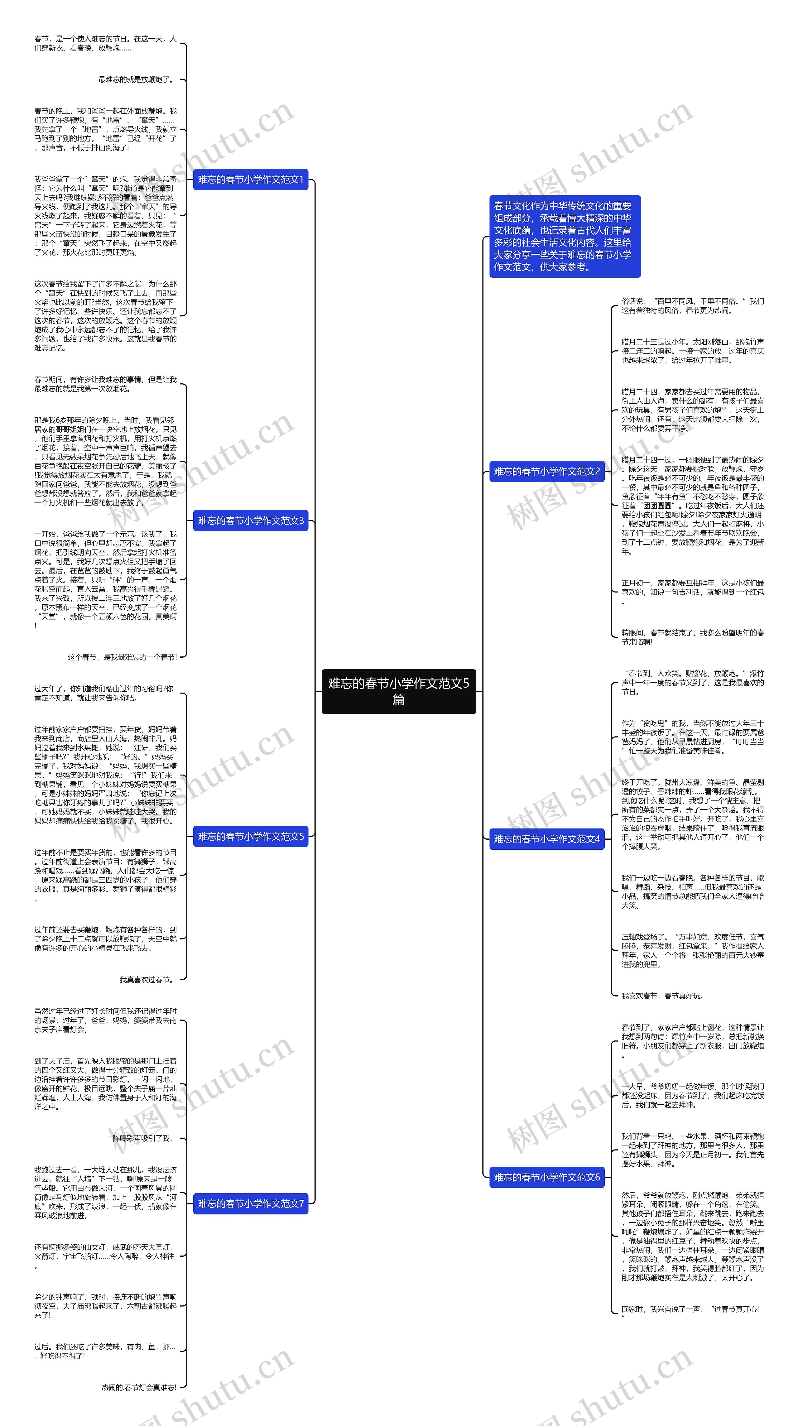 难忘的春节小学作文范文5篇思维导图