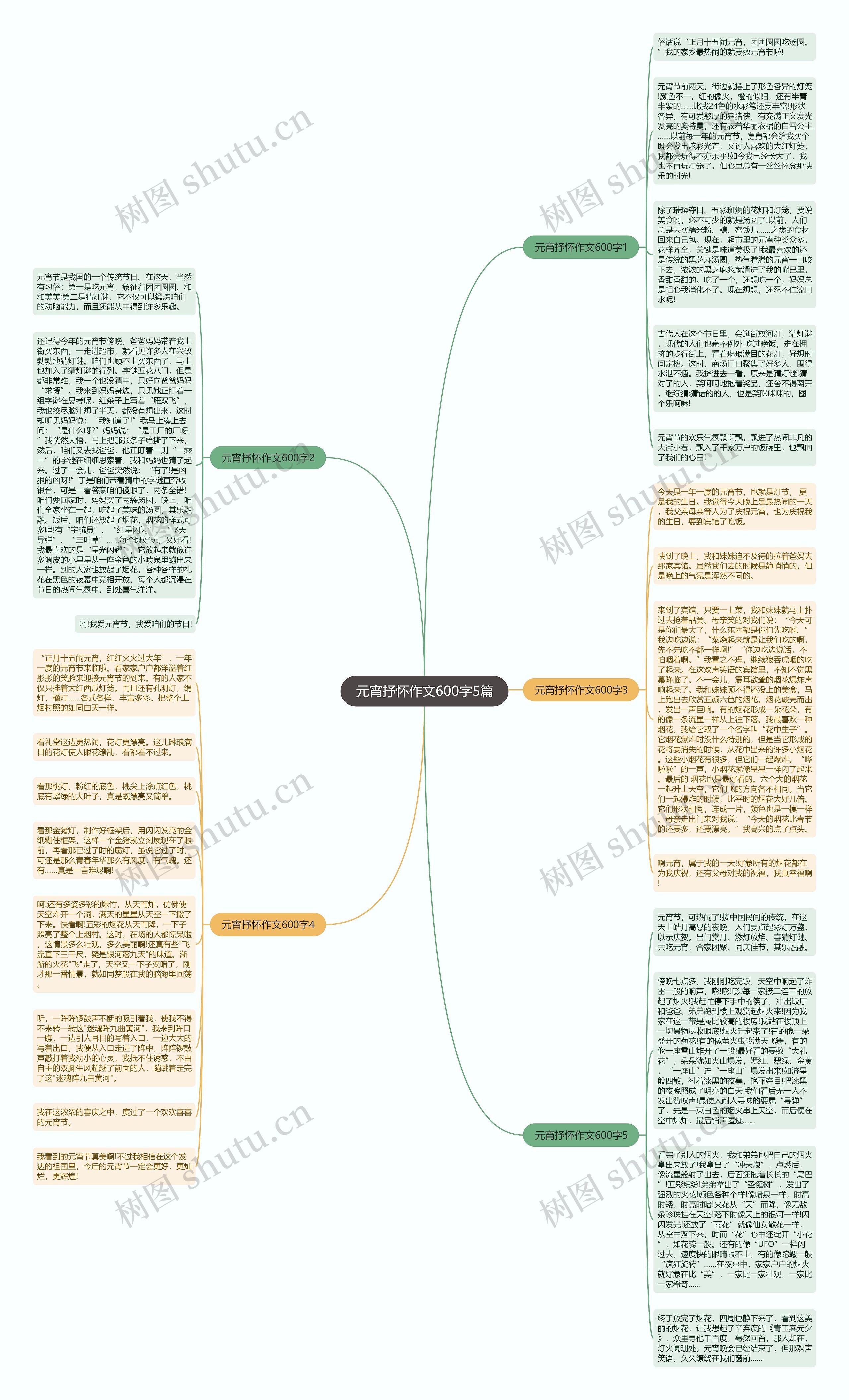 元宵抒怀作文600字5篇思维导图