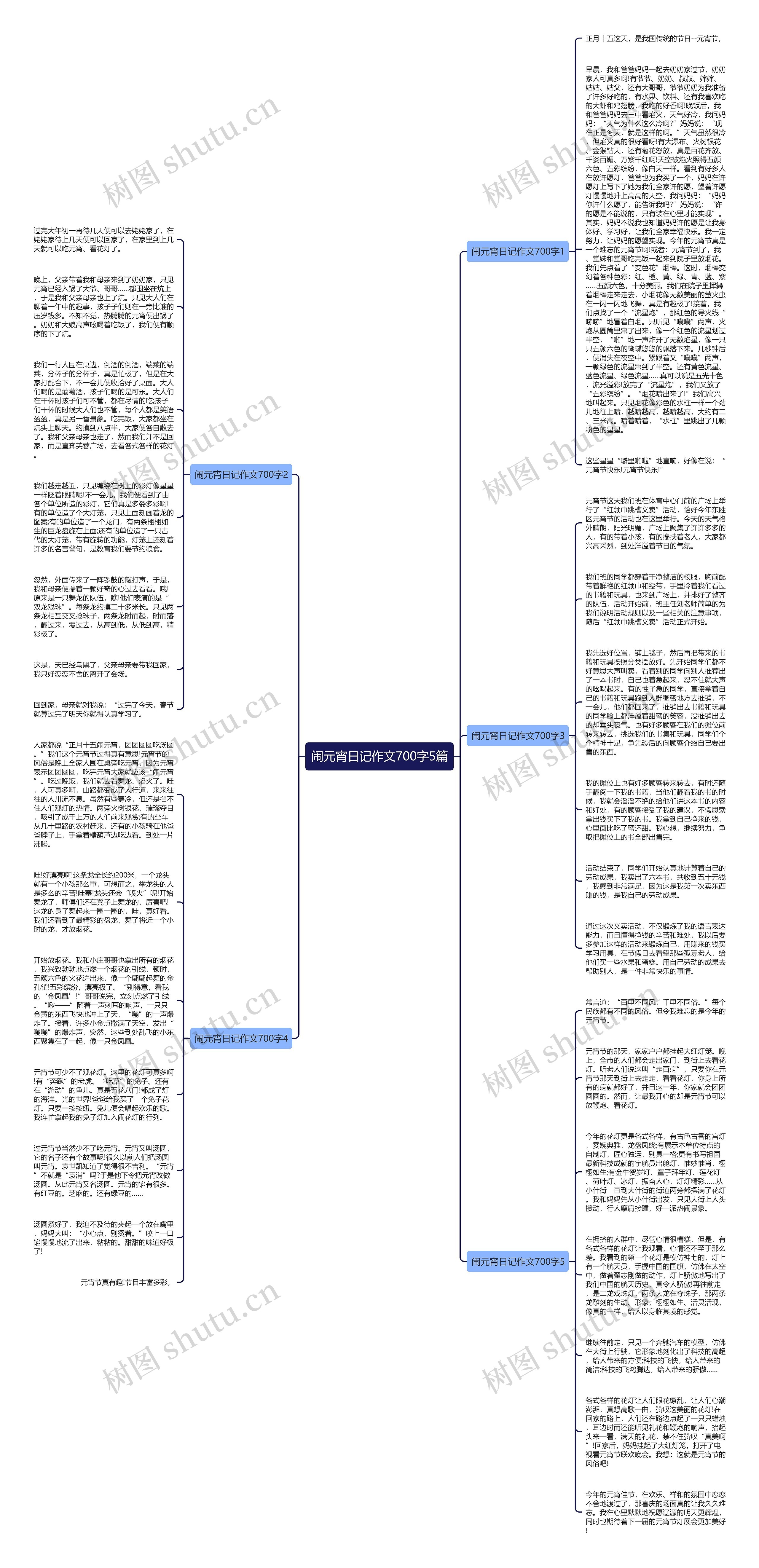 闹元宵日记作文700字5篇思维导图
