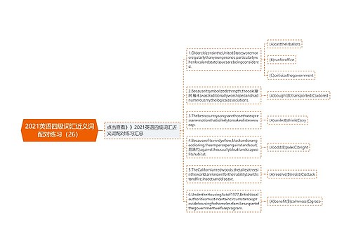 2021英语四级词汇近义词配对练习（26）