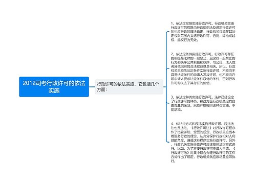 2012司考行政许可的依法实施