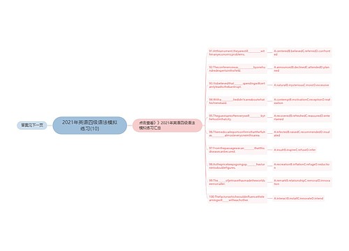 2021年英语四级语法模拟练习(10)