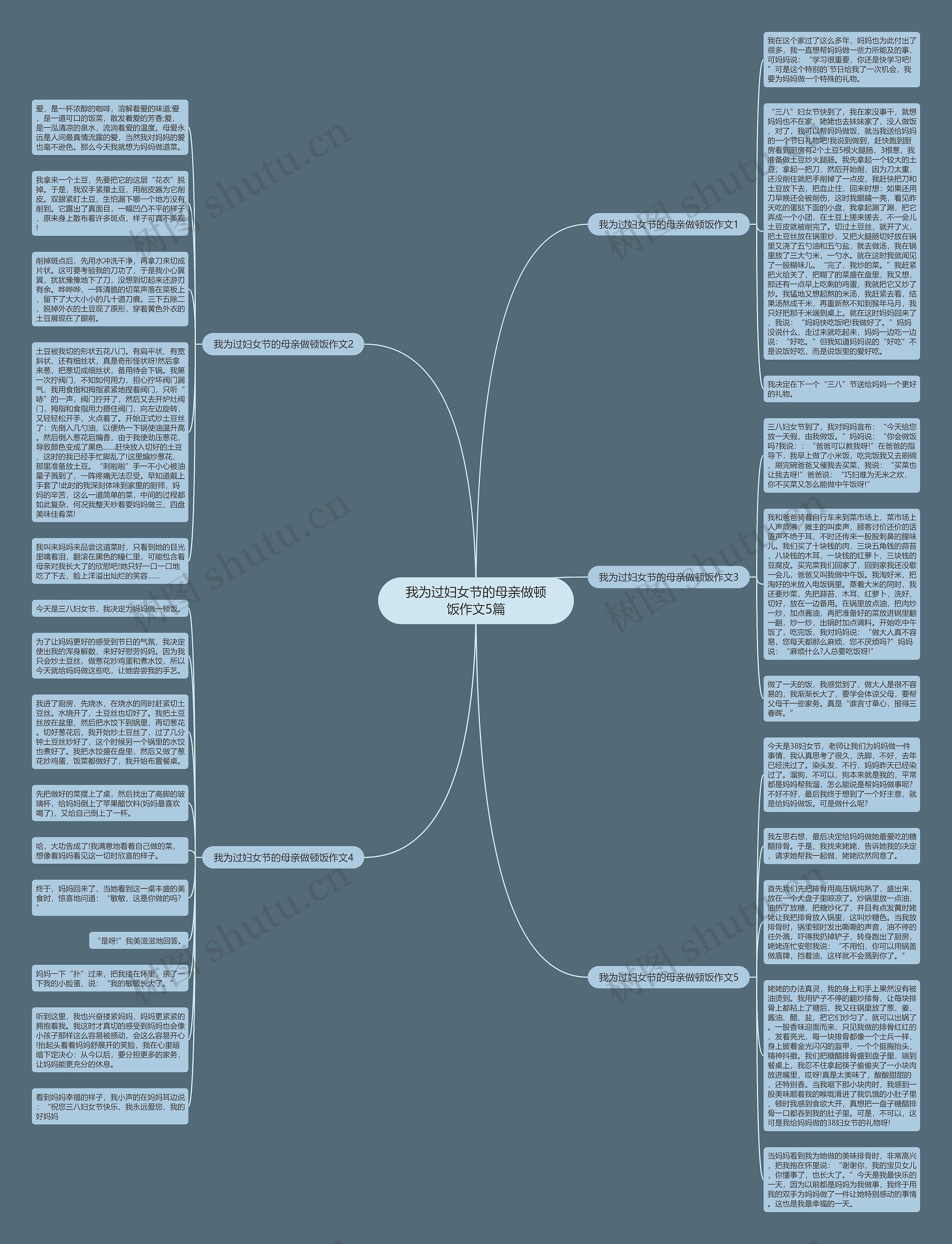 我为过妇女节的母亲做顿饭作文5篇思维导图