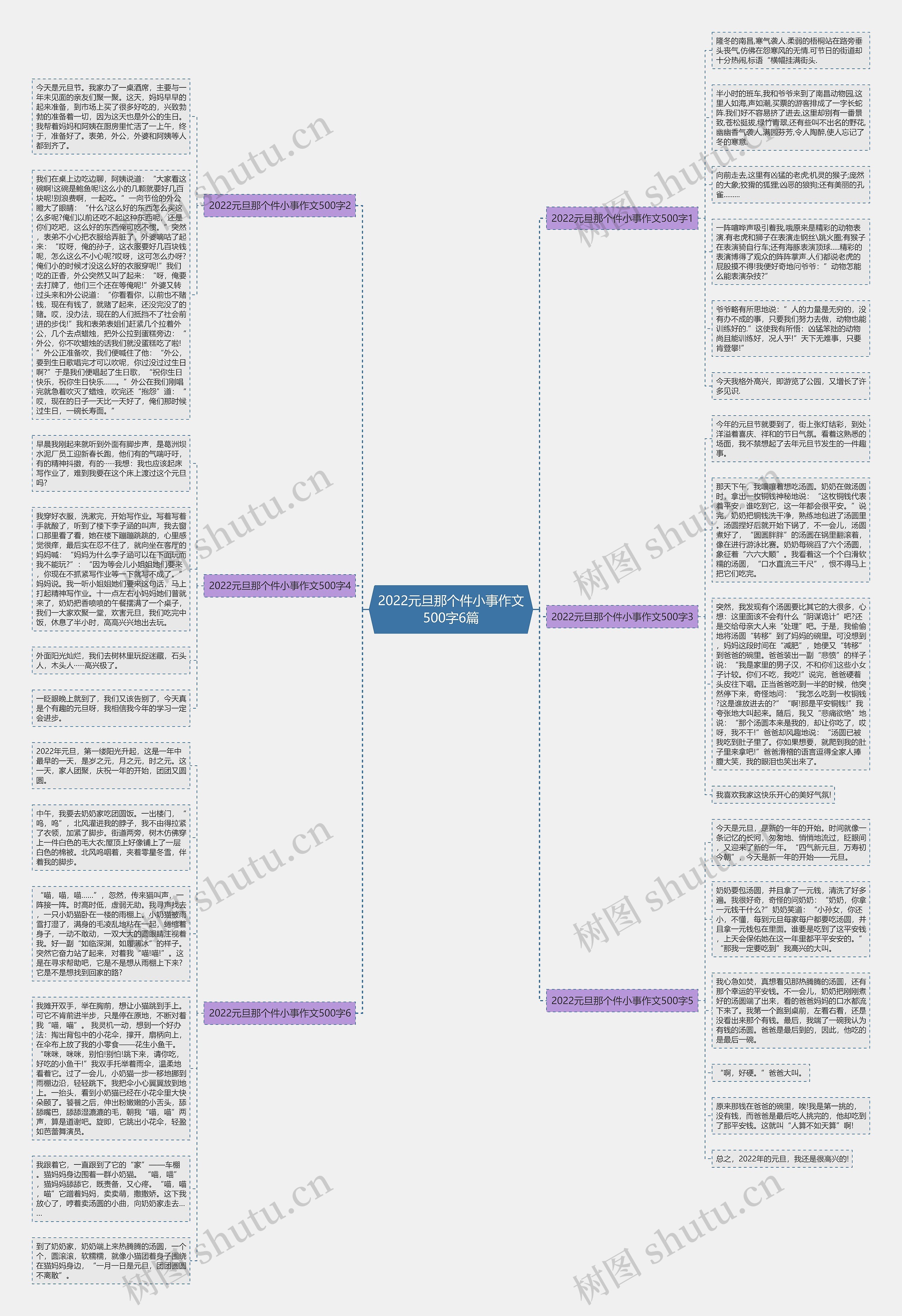 2022元旦那个件小事作文500字6篇思维导图