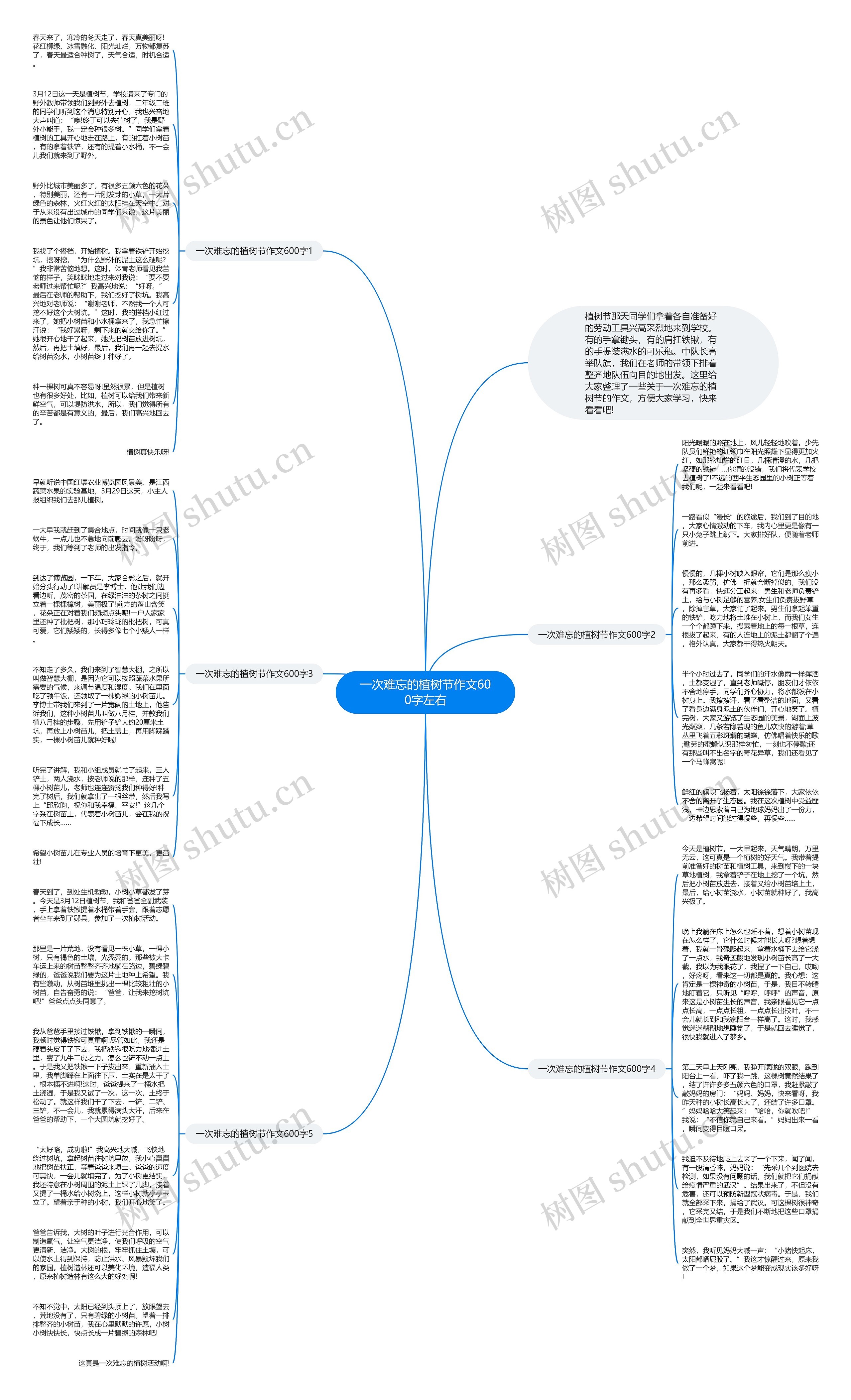 一次难忘的植树节作文600字左右思维导图