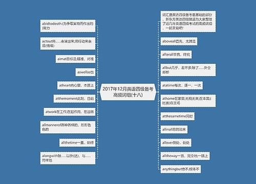 2017年12月英语四级备考高频词组(十八)