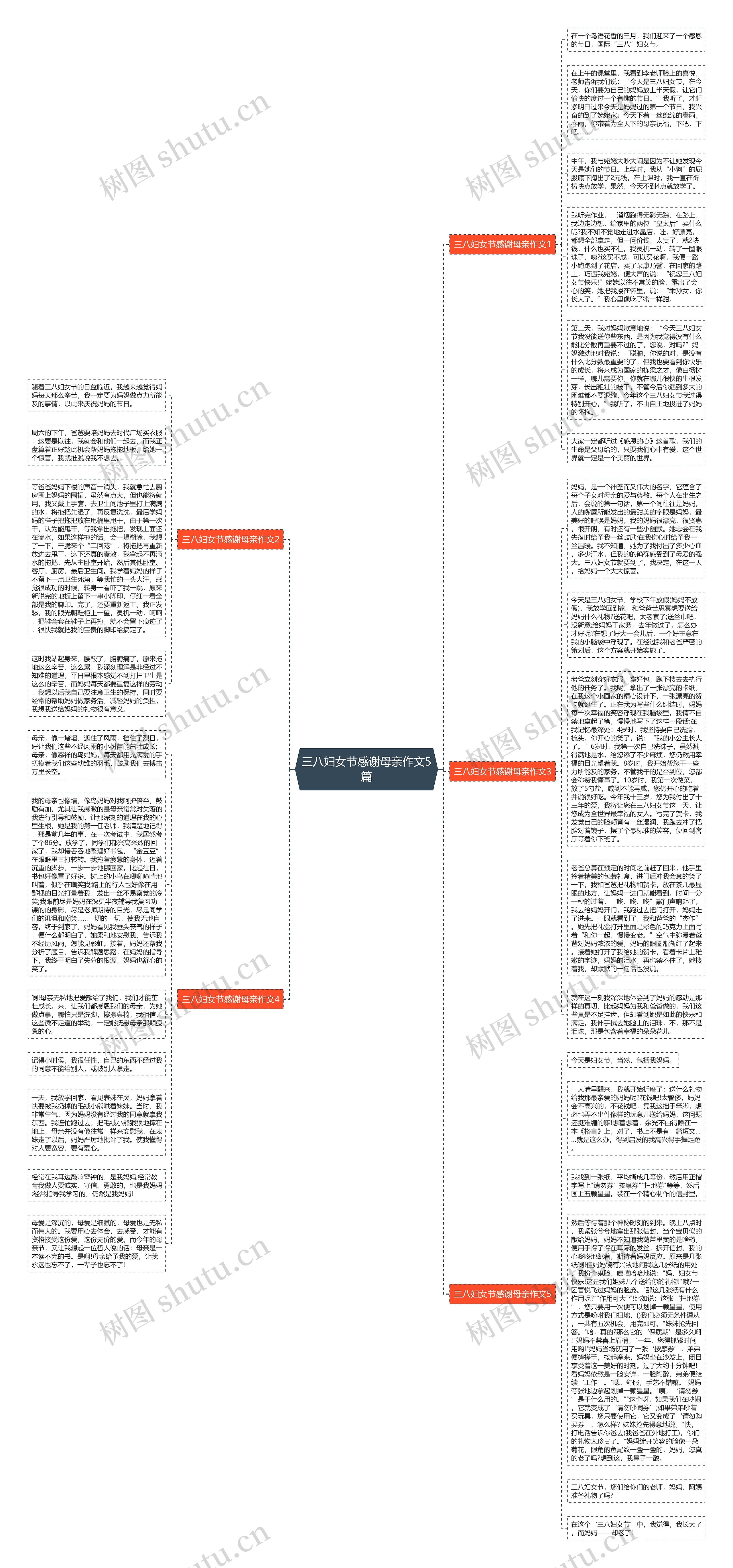 三八妇女节感谢母亲作文5篇思维导图