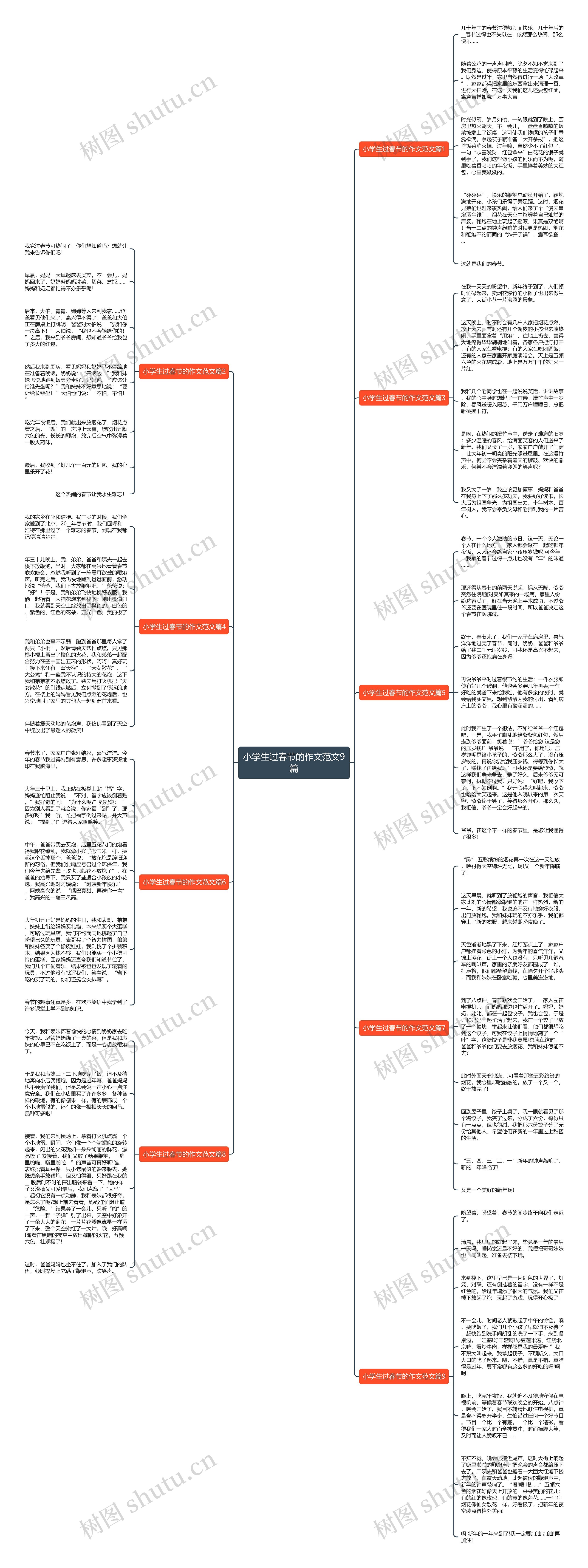 小学生过春节的作文范文9篇思维导图
