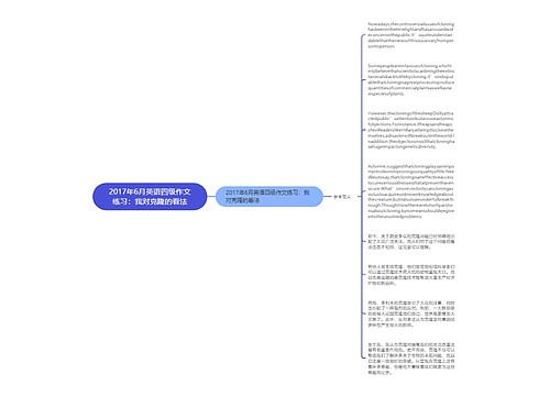 2017年6月英语四级作文练习：我对克隆的看法