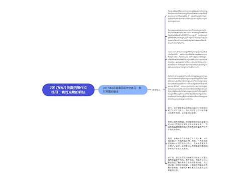 2017年6月英语四级作文练习：我对克隆的看法