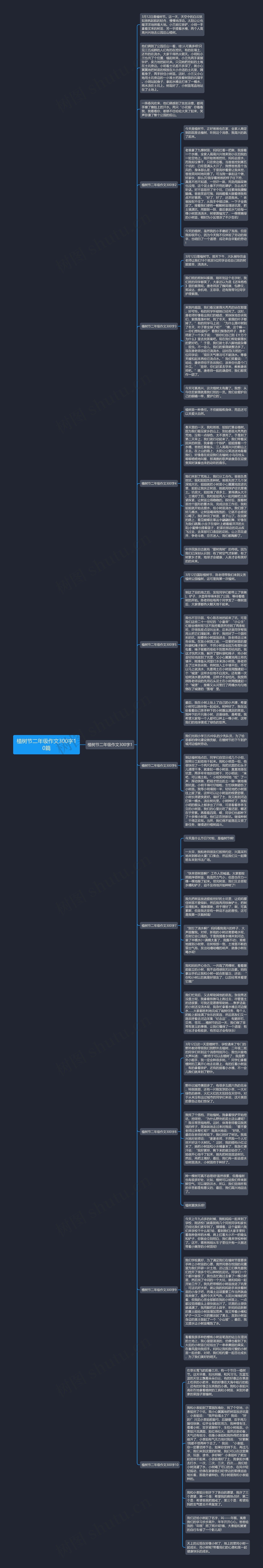 植树节二年级作文300字10篇思维导图