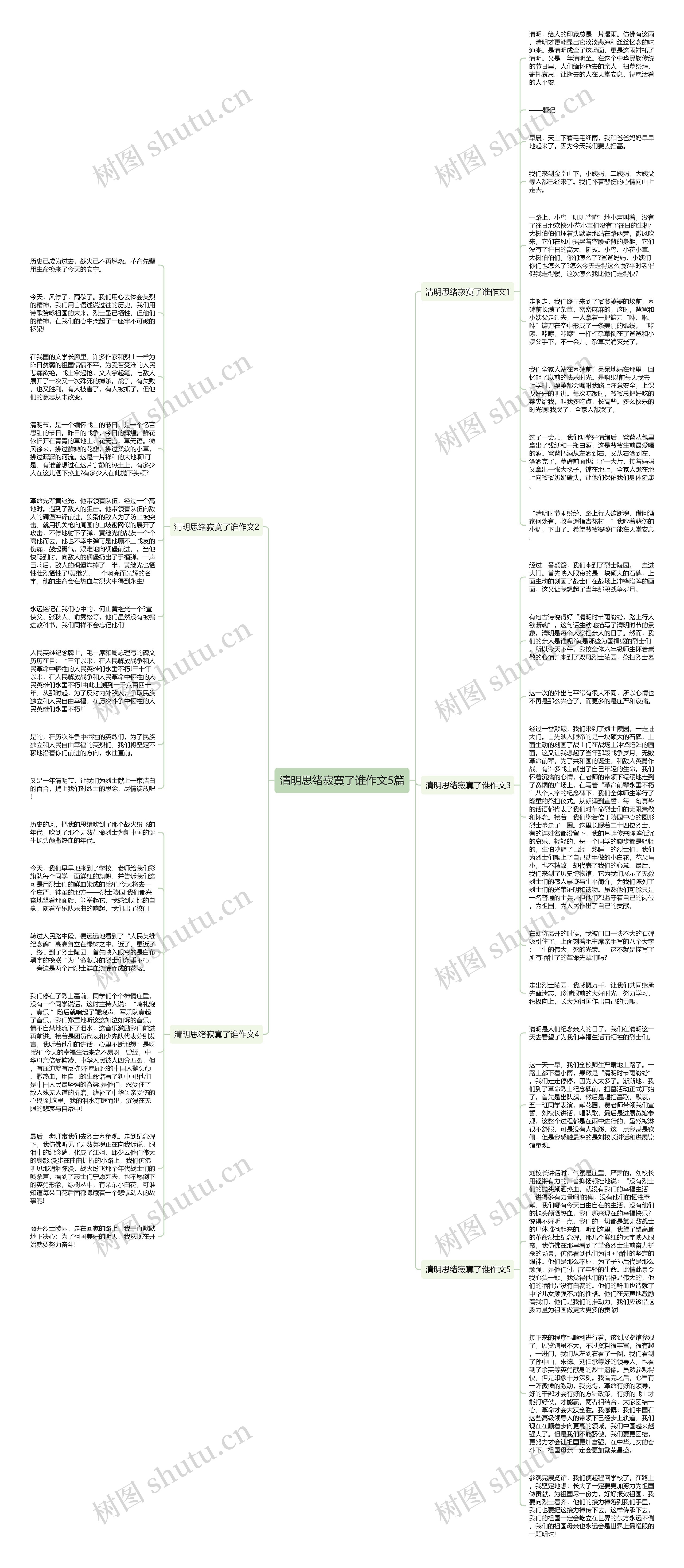 清明思绪寂寞了谁作文5篇思维导图