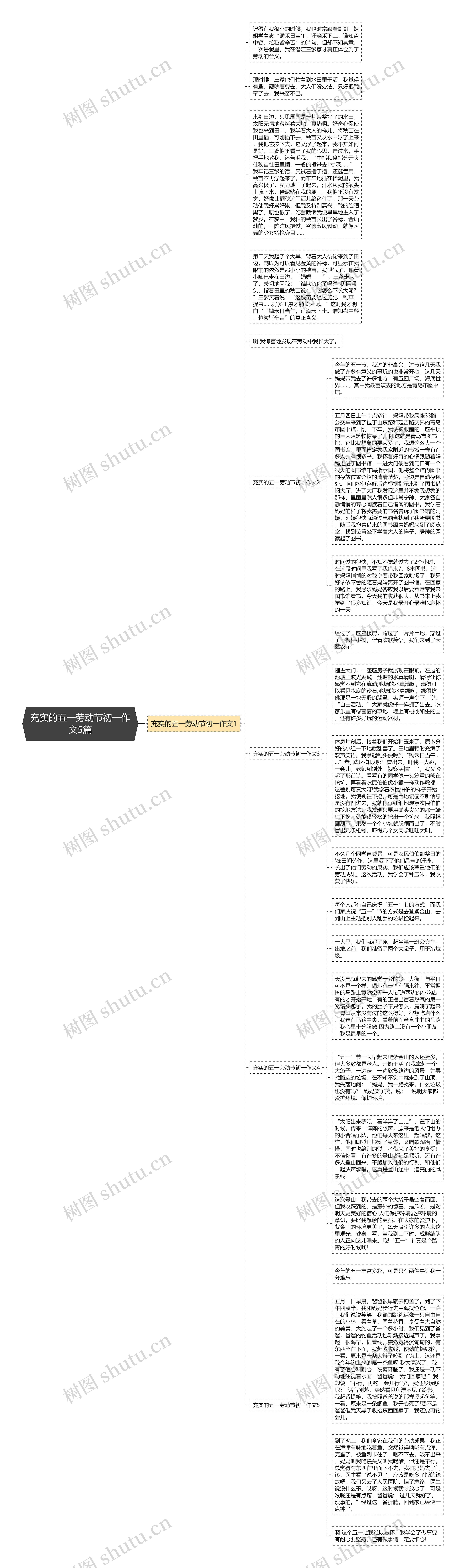 充实的五一劳动节初一作文5篇思维导图