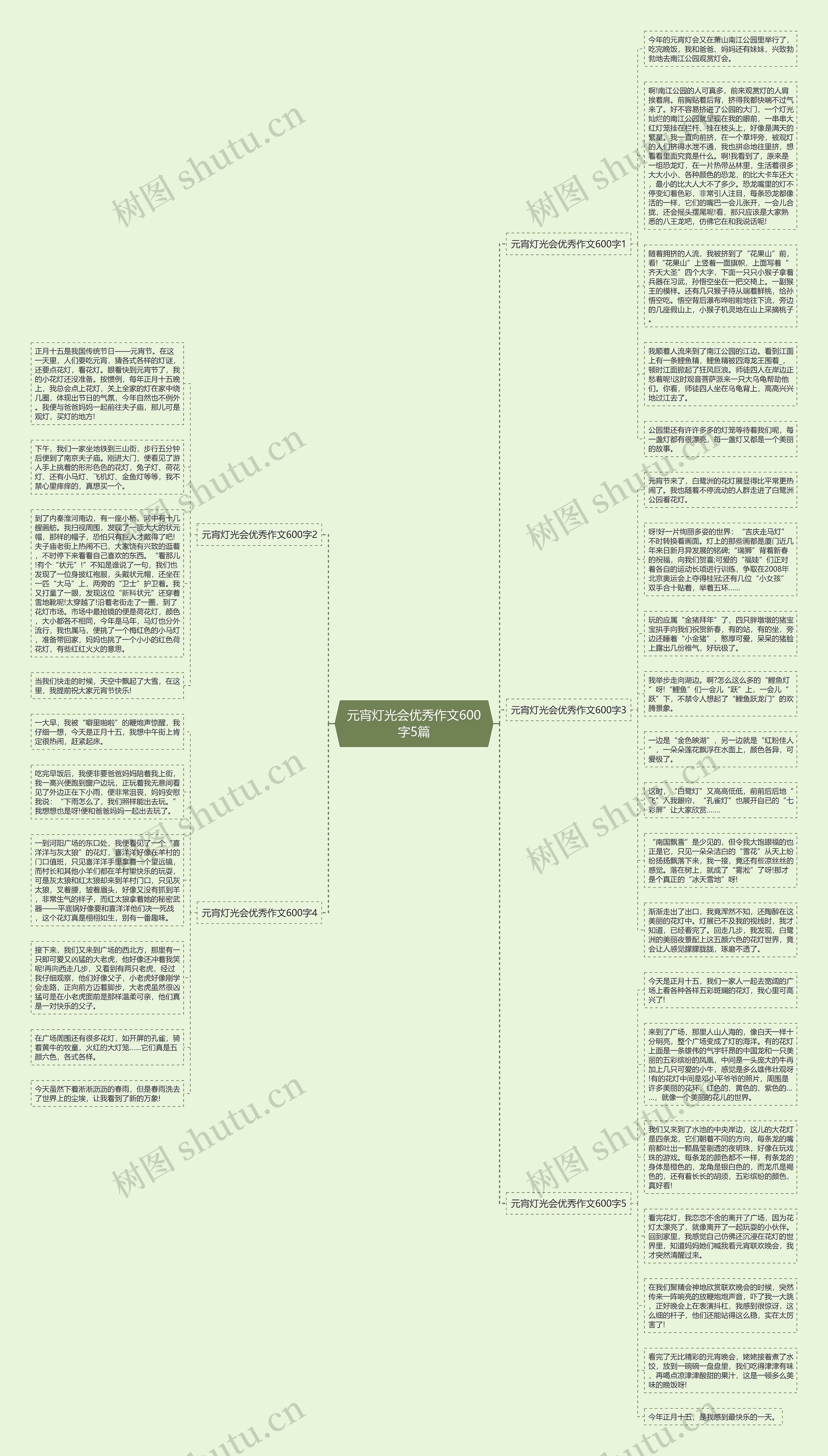 元宵灯光会优秀作文600字5篇思维导图