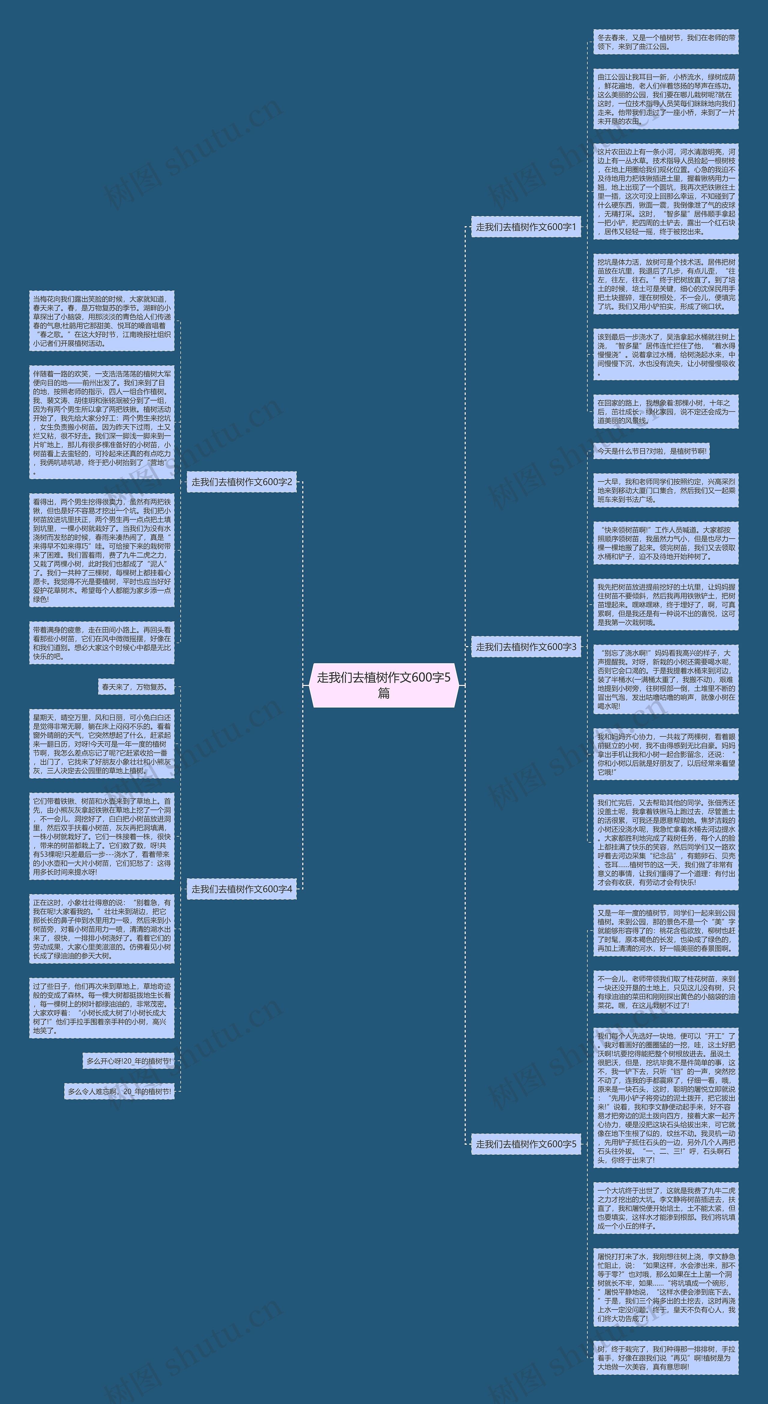 走我们去植树作文600字5篇思维导图