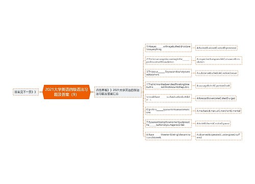 2021大学英语四级语法习题及答案（9）