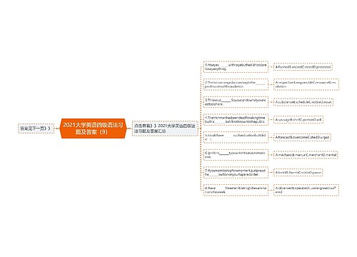 2021大学英语四级语法习题及答案（9）