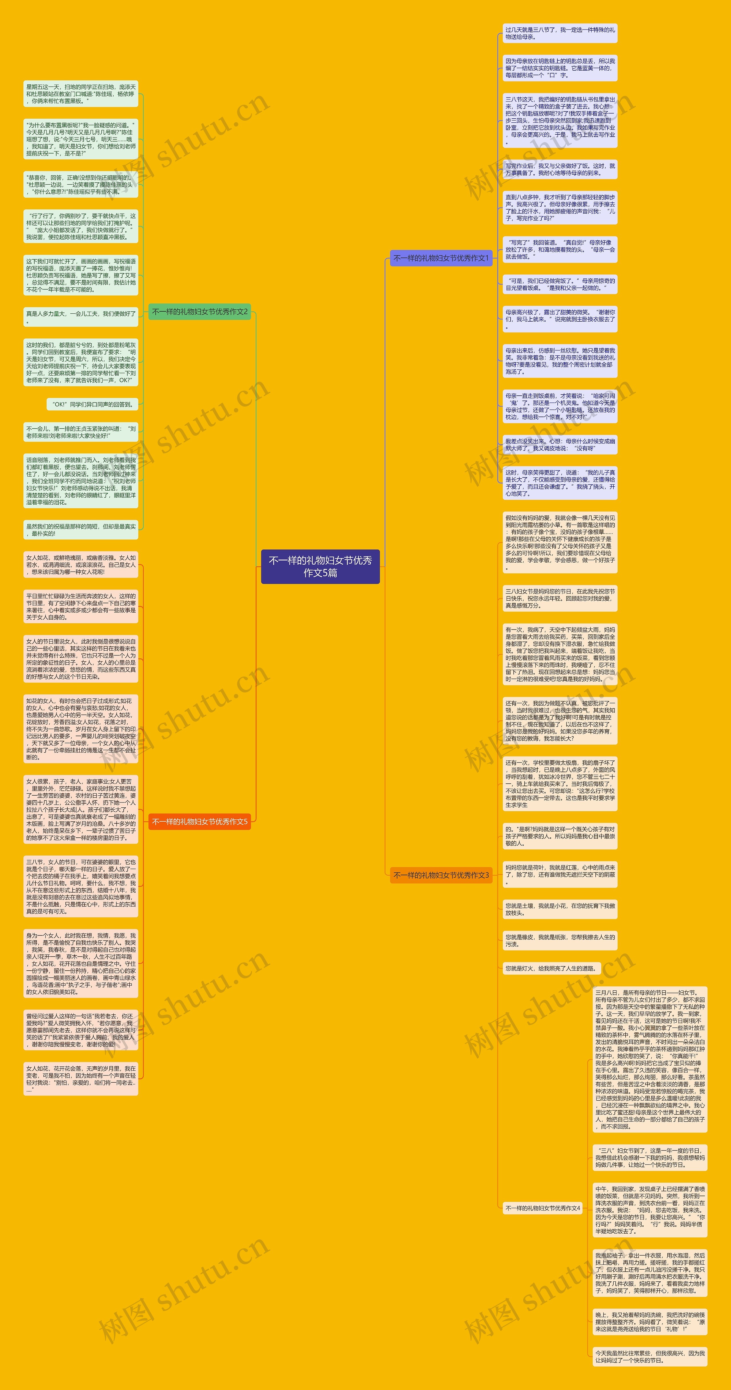 不一样的礼物妇女节优秀作文5篇思维导图
