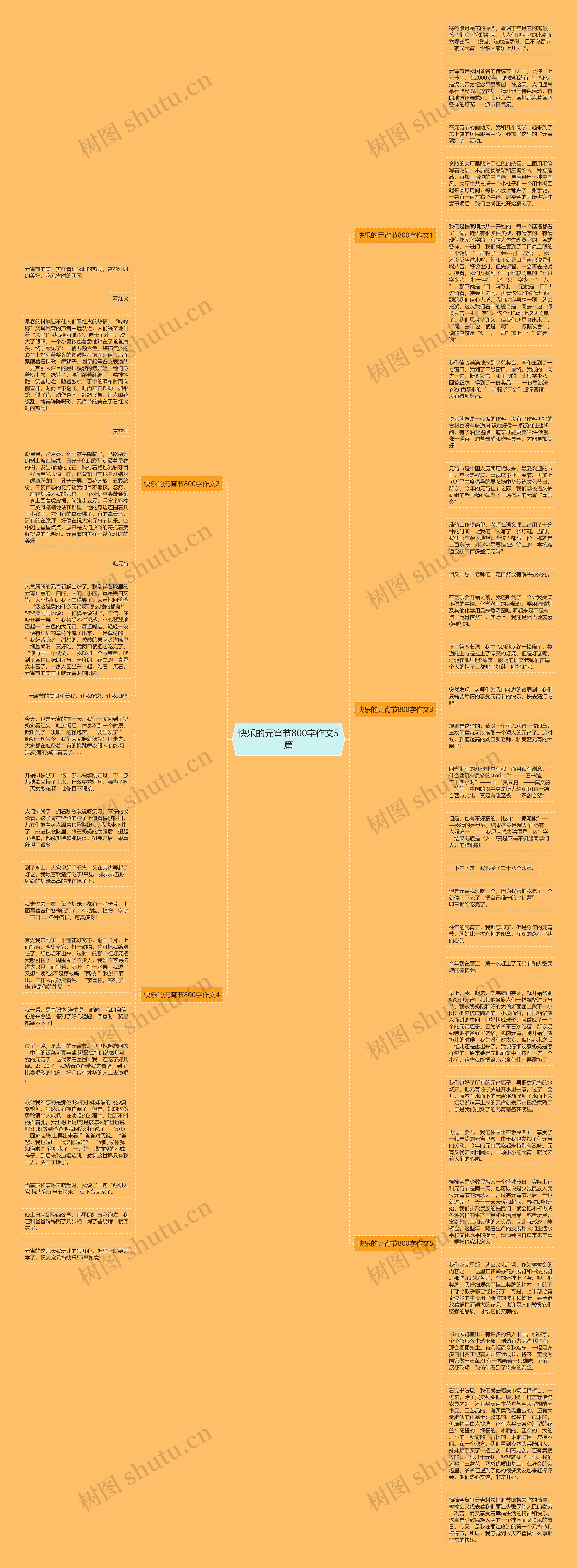 快乐的元宵节800字作文5篇思维导图