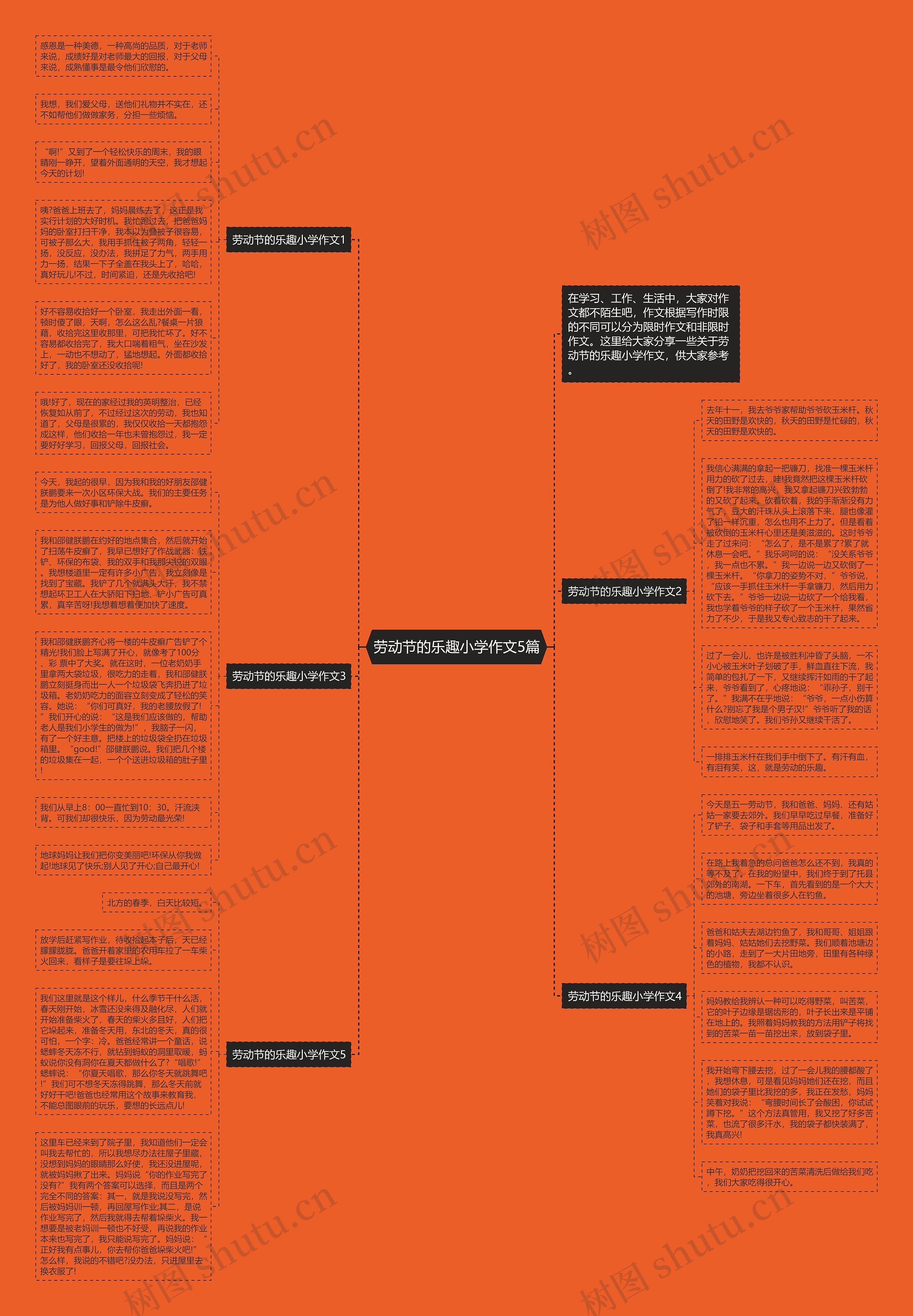 劳动节的乐趣小学作文5篇思维导图