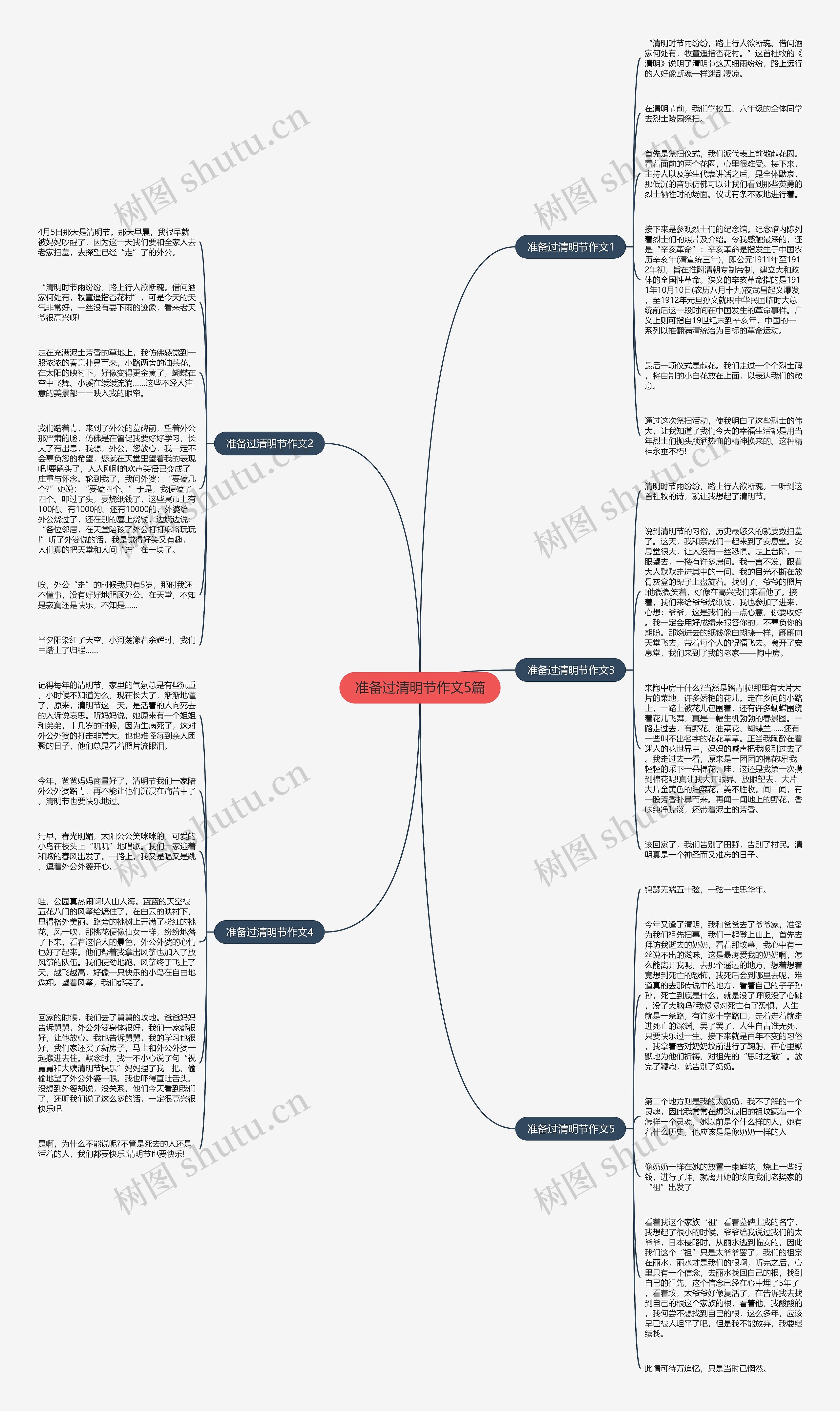 准备过清明节作文5篇思维导图