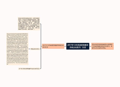 2017年12月英语四级翻译传统文化练习：针灸