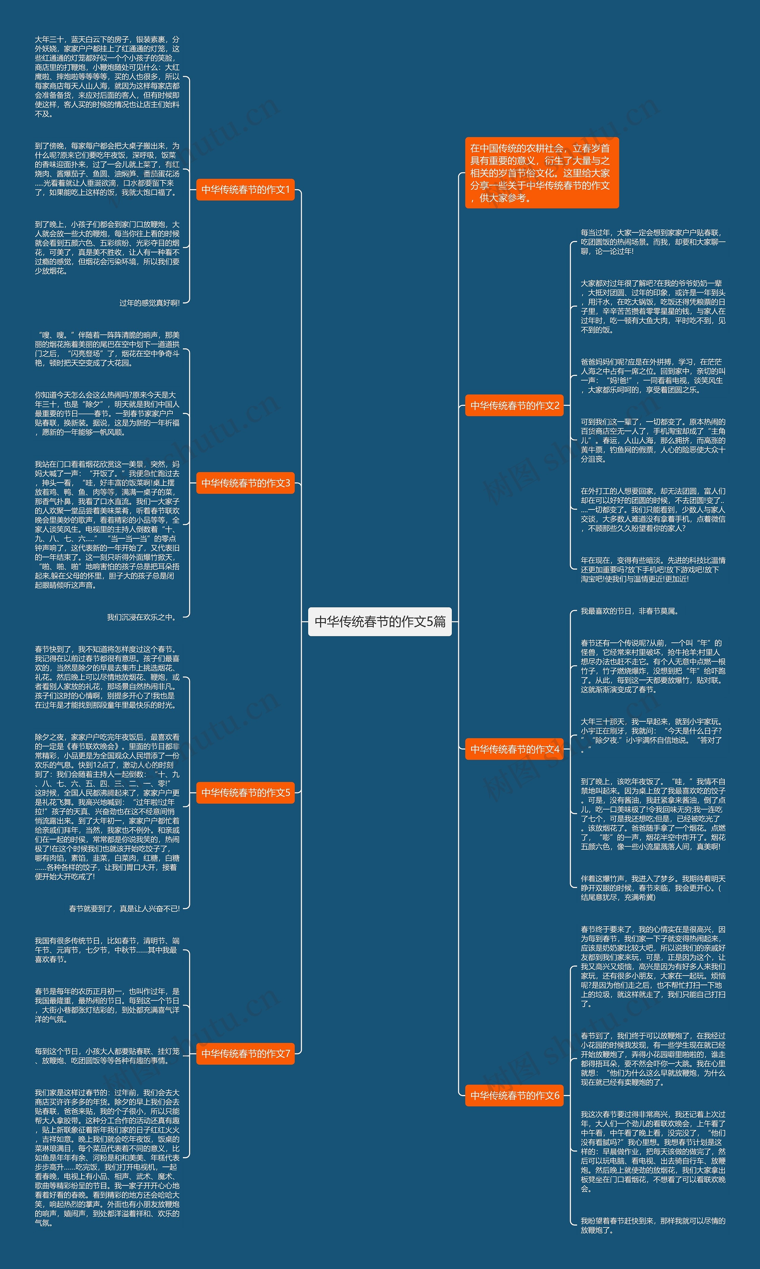 中华传统春节的作文5篇思维导图