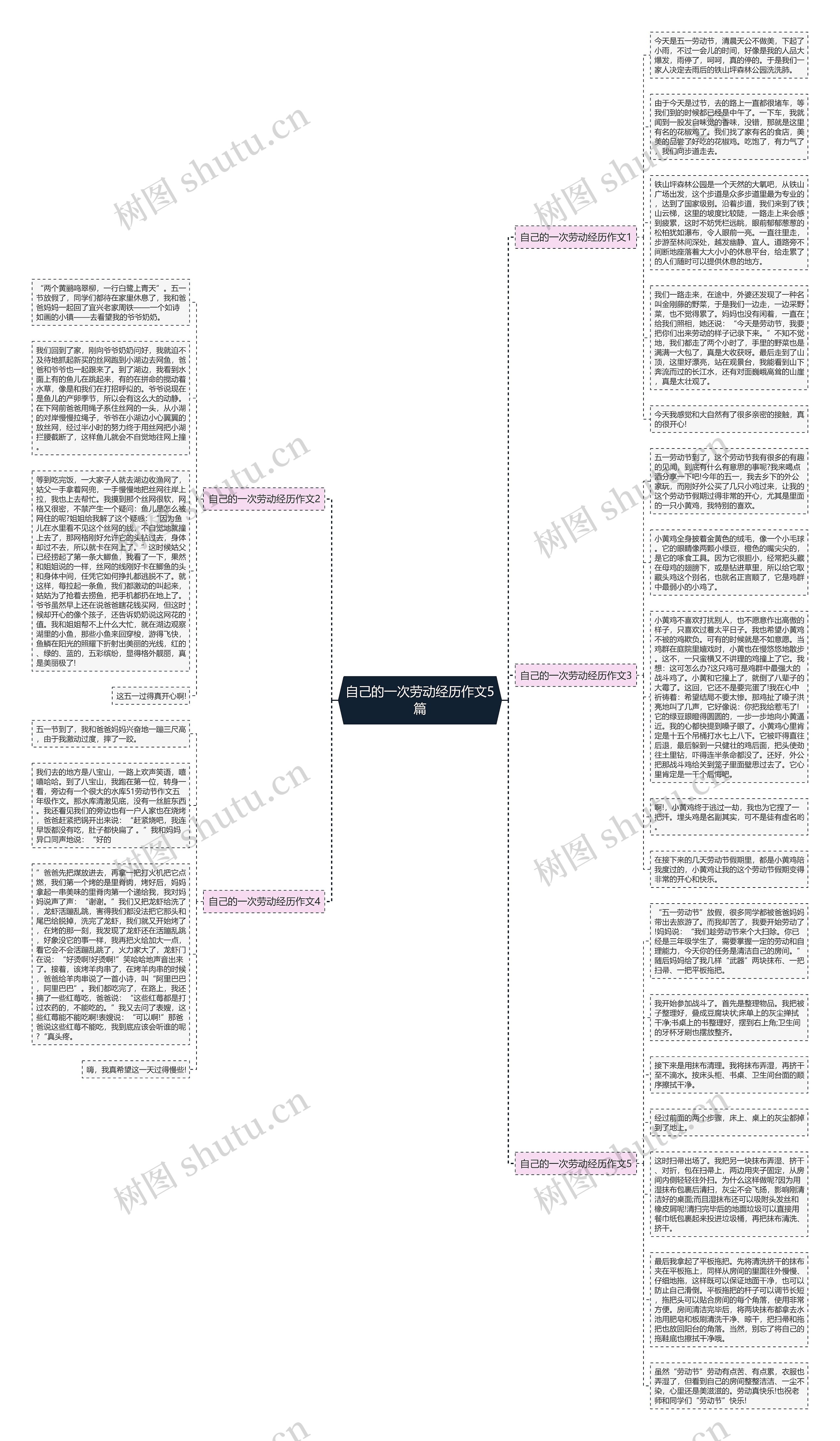 自己的一次劳动经历作文5篇思维导图