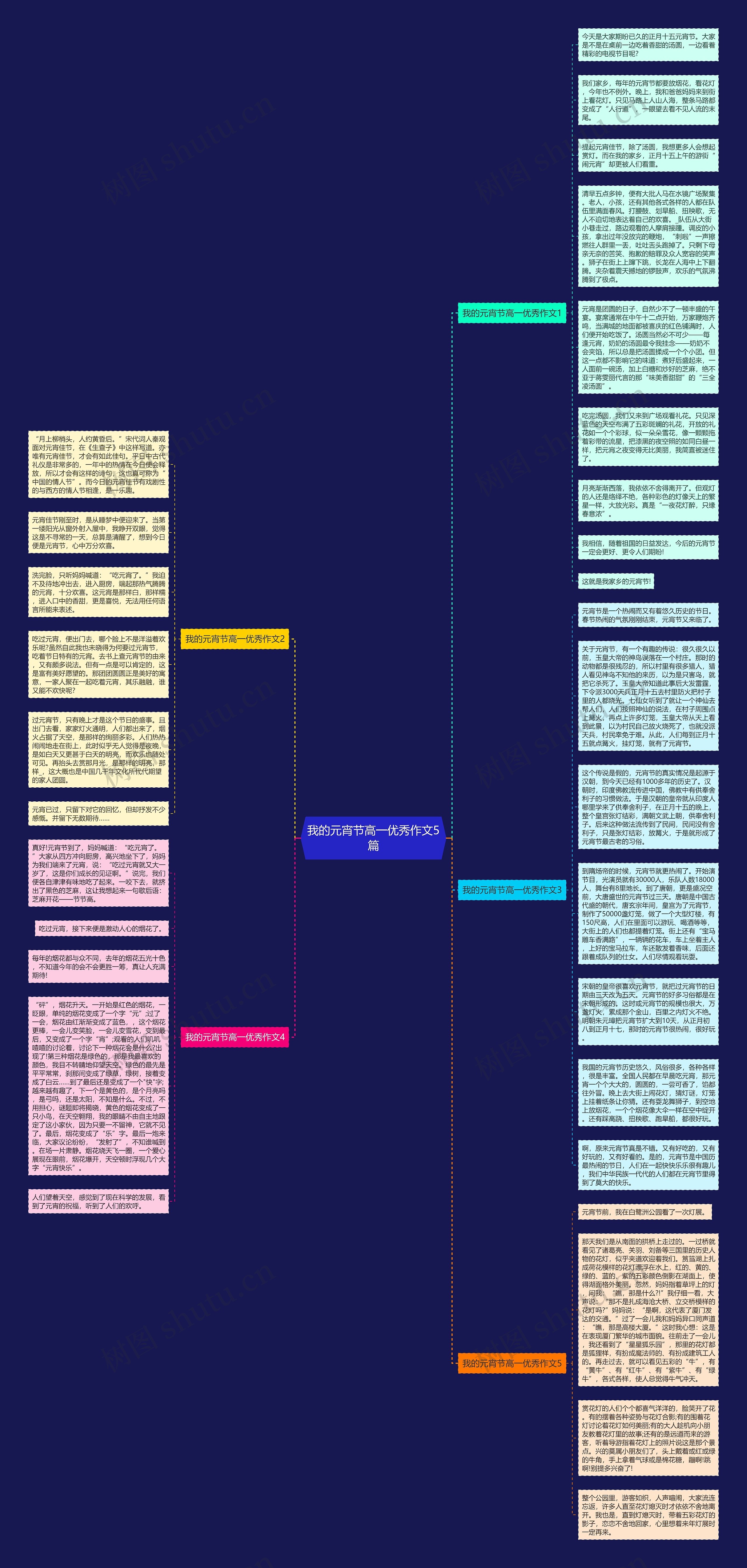 我的元宵节高一优秀作文5篇思维导图