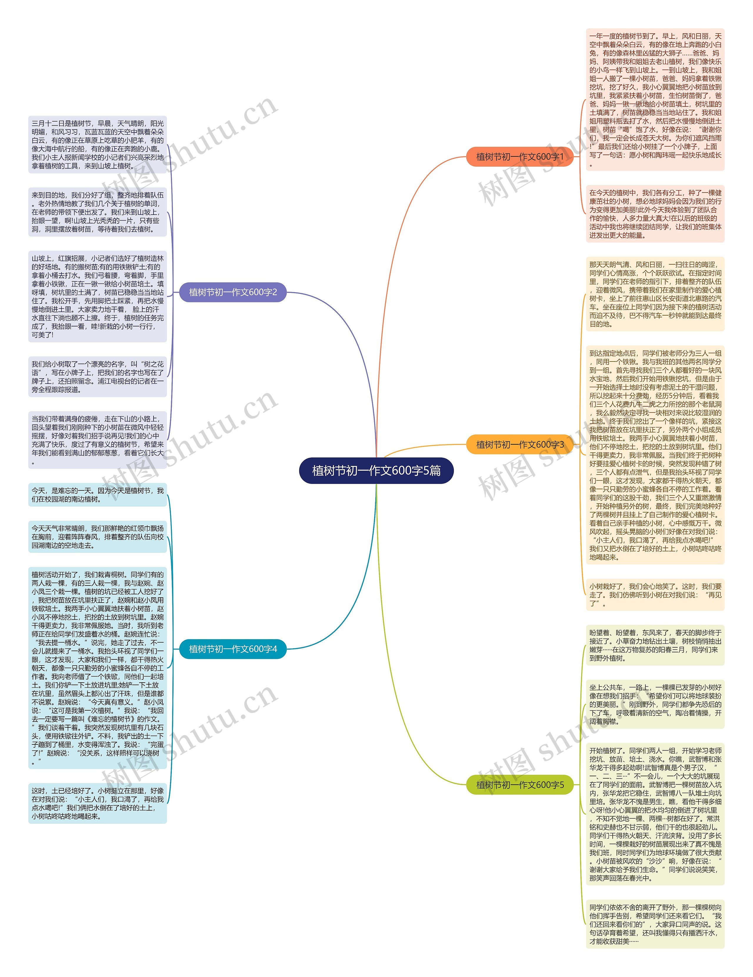 植树节初一作文600字5篇思维导图